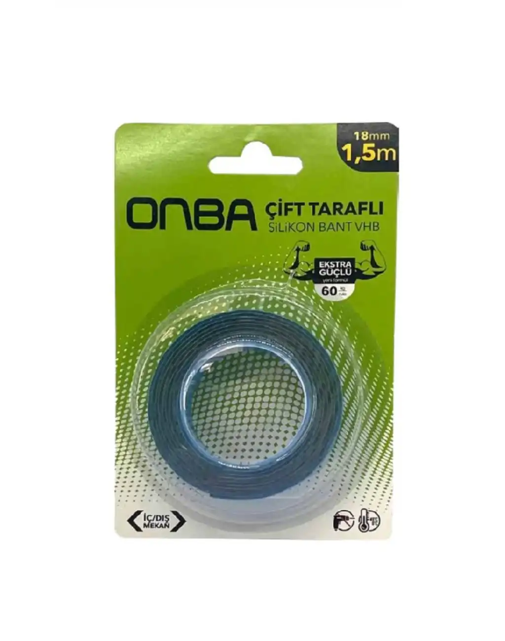 60 Kg Çift Taraflı Ekstra Güçlü Çok Amaçlı Tamir Silikon Bant Dış Mekan Montaj Bandı 18 Mm X 1,5 Mt