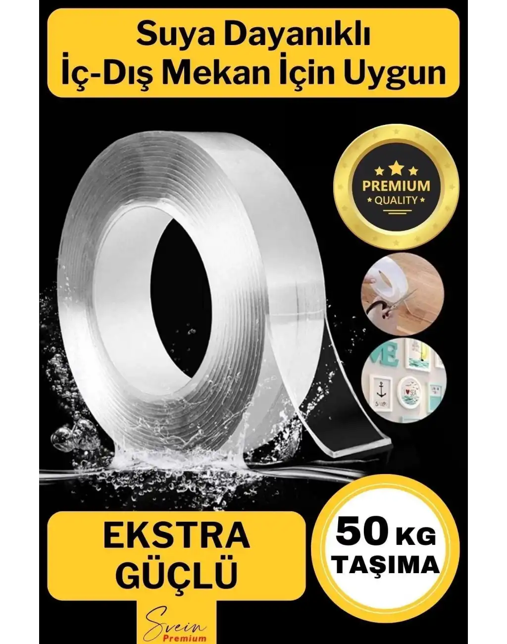 50 Kg Çift Taraflı Ekstra Güçlü Çok Amaçlı Tamir Silikon Bant Dış Mekan Montaj Bandı 18 Mm X 2 Mt