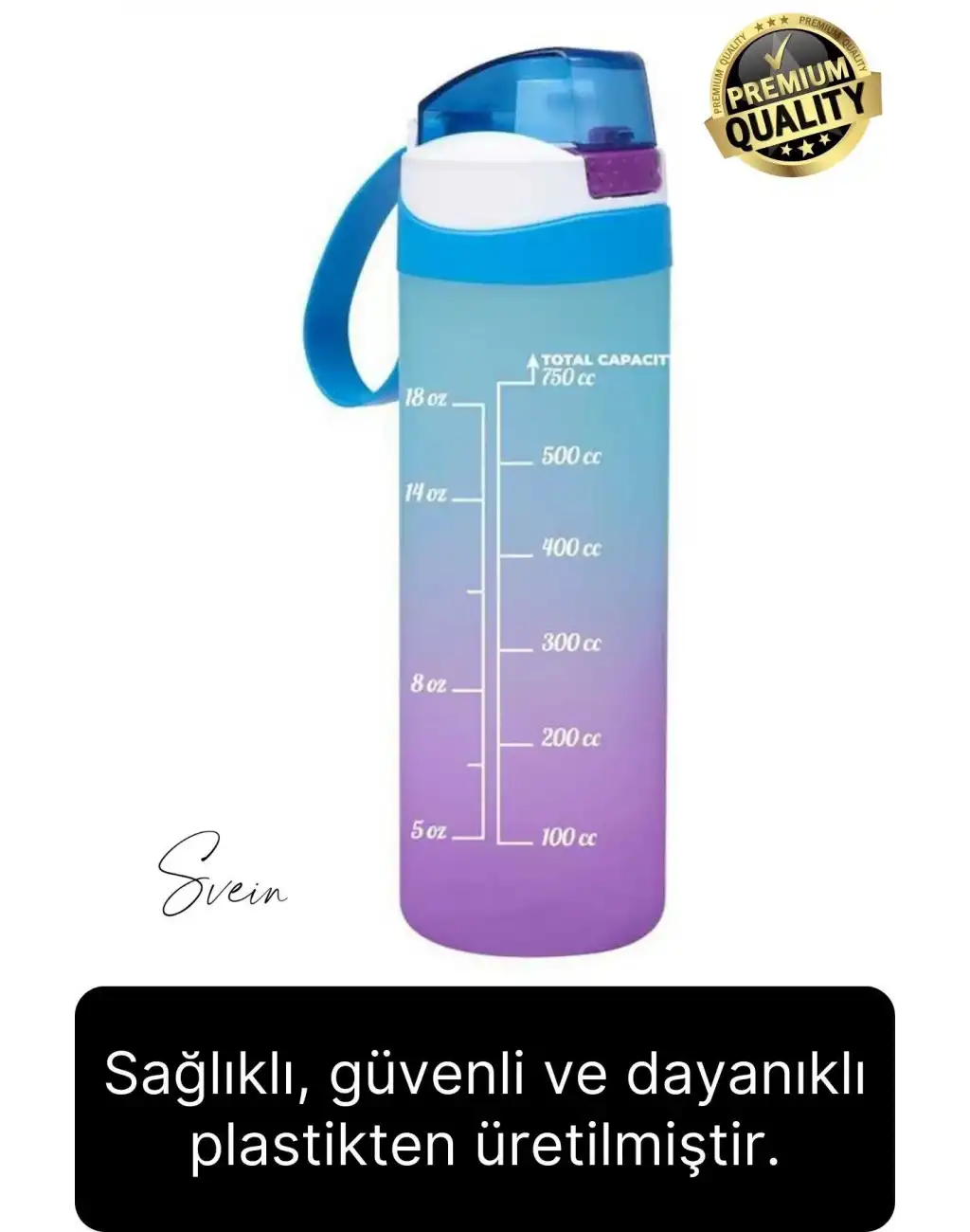 Premium Motivasyon Matara Spor Su Şişesi Sızdırmaz Eğlenceli Suluk Stciker Etiket 1000 Ml
