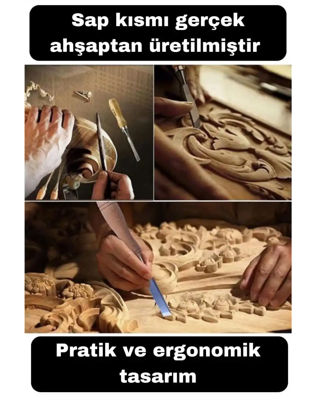 12 Parça Profesyonel Iskarpela Ahşap Saplı Oyma Seti Özel Çantalı Tahta Işleme Zımpara Hediyeli