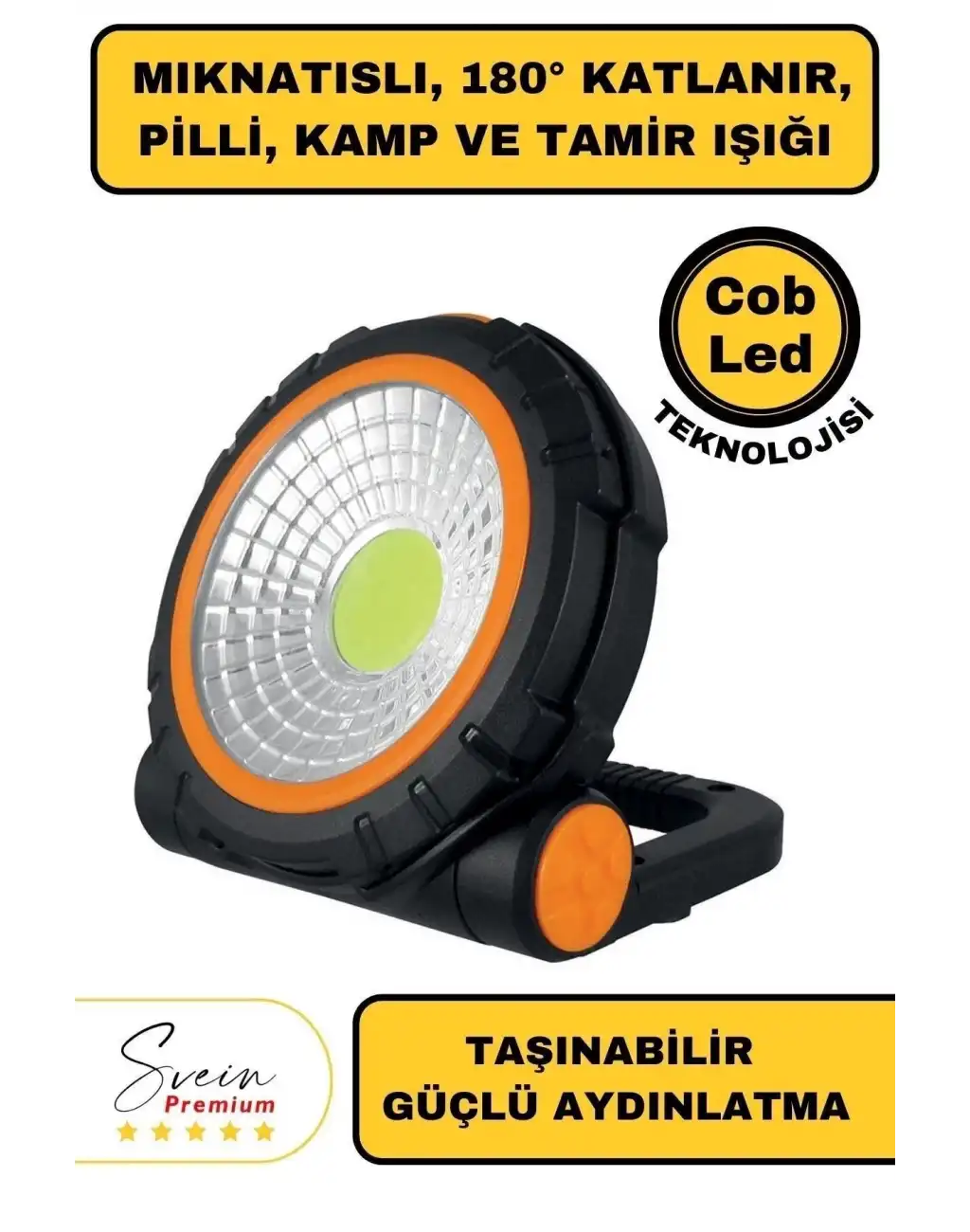 Taşınabilir Cep Boy Pilli Mıknatıslı Katlanır Ayaklı Kamp Bahçe Ev Için Mini Cob Projektör Led Işık