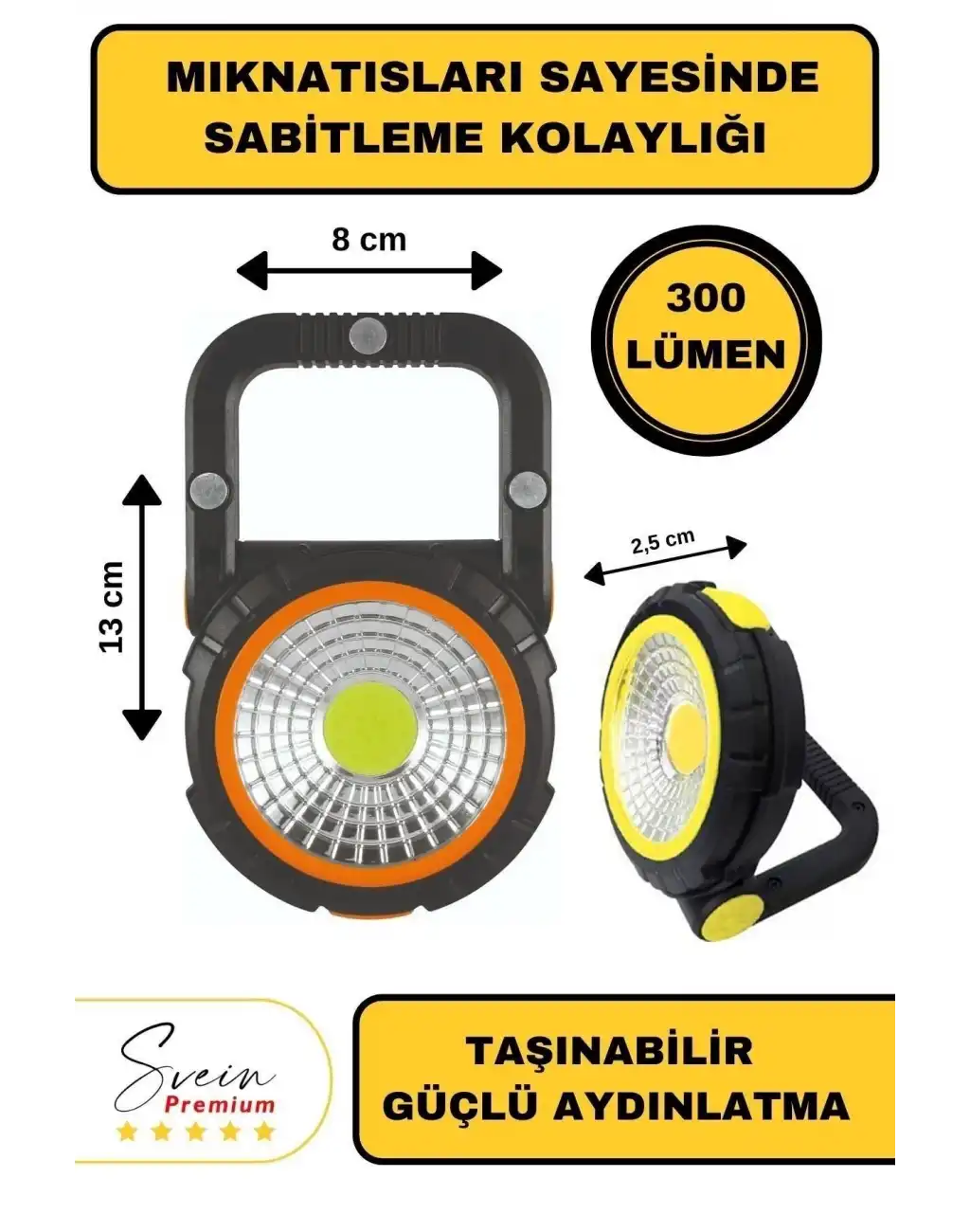 Taşınabilir Cep Boy Pilli Mıknatıslı Katlanır Ayaklı Kamp Bahçe Ev Için Mini Cob Projektör Led Işık
