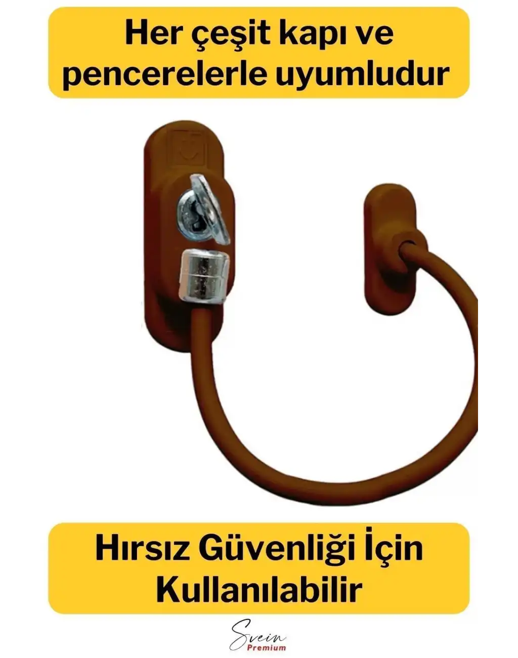 Çelik Halatlı Kablolu Anahtarlı Dayanıklı Pvc Kapı Pencere Emniyet Çocuk Güvenlik Kilidi 1 Adet