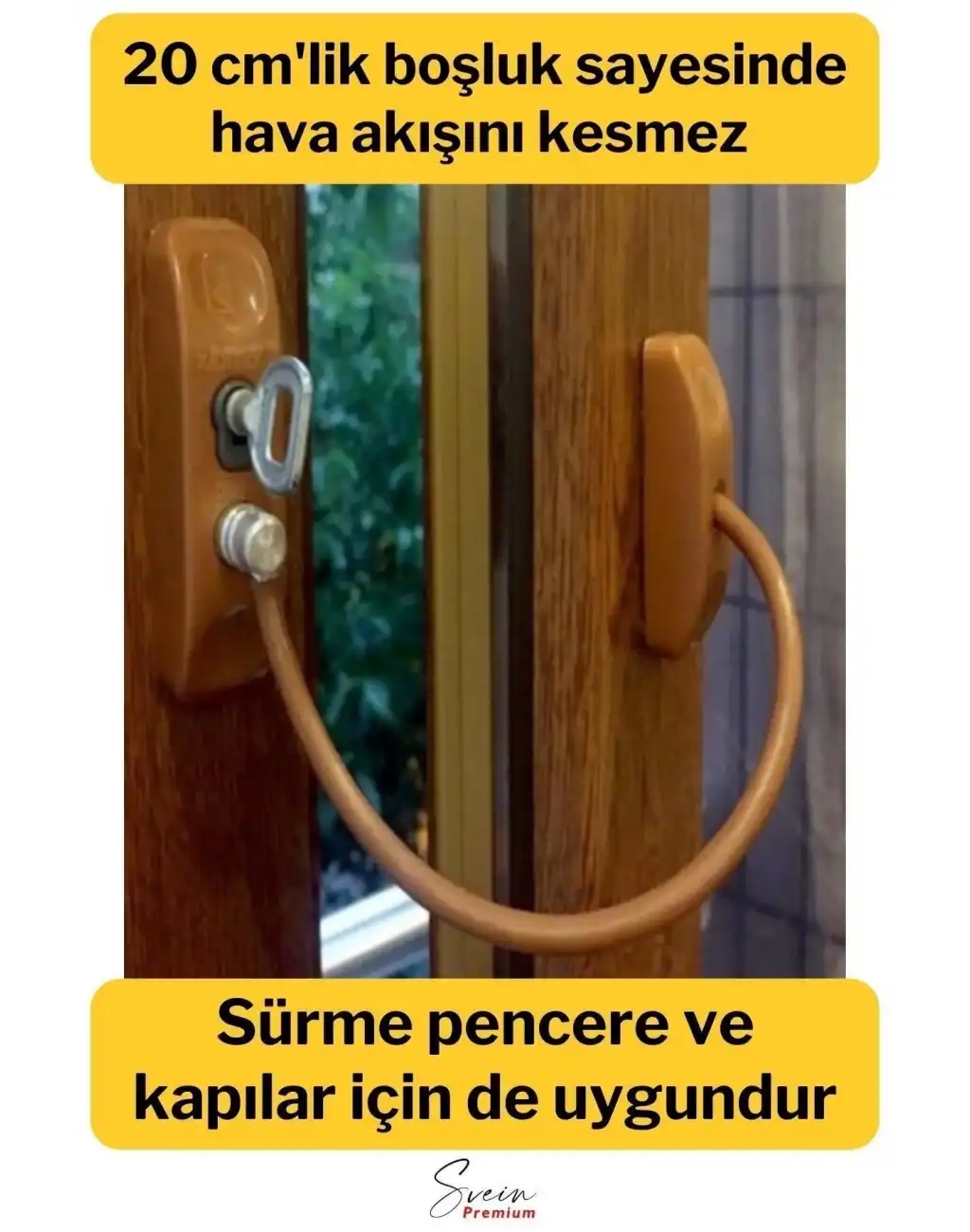 Çelik Halatlı Kablolu Anahtarlı Dayanıklı Pvc Kapı Pencere Emniyet Çocuk Güvenlik Kilidi 1 Adet