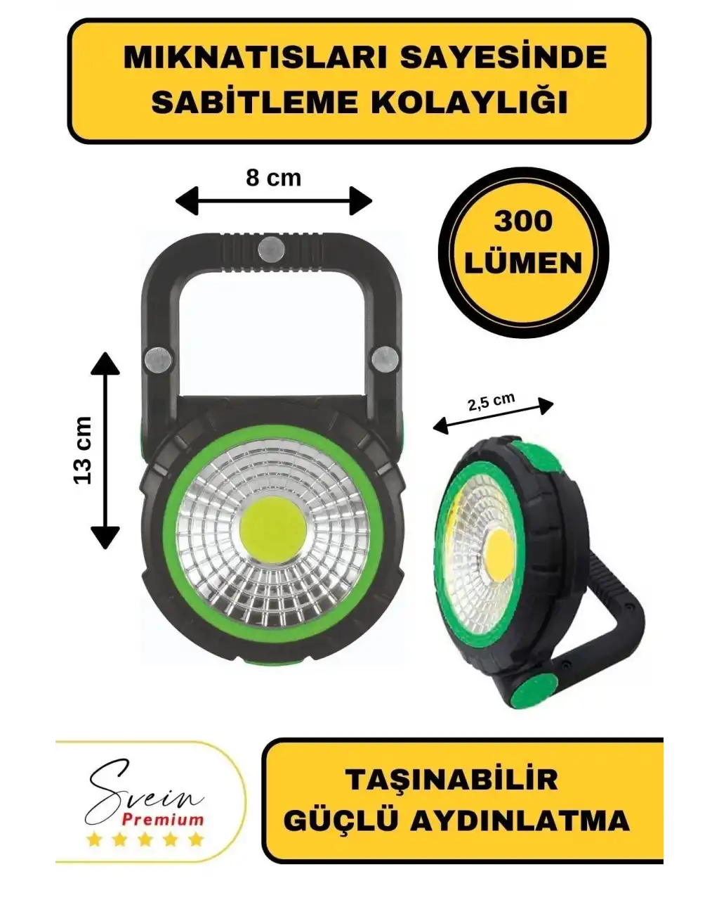 Taşınabilir Cep Boy Pilli Mıknatıslı Katlanır Ayaklı Kamp Bahçe Ev İçin Mini Cob Projektör Led Işık