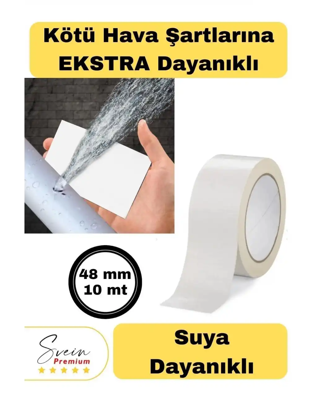 Çok Amaçlı Su Geçirmez Sızdırmaz Dayanıklı Izolasyon Beyaz Tamir Bandı 48 Mm 10 Mt 1 Adet