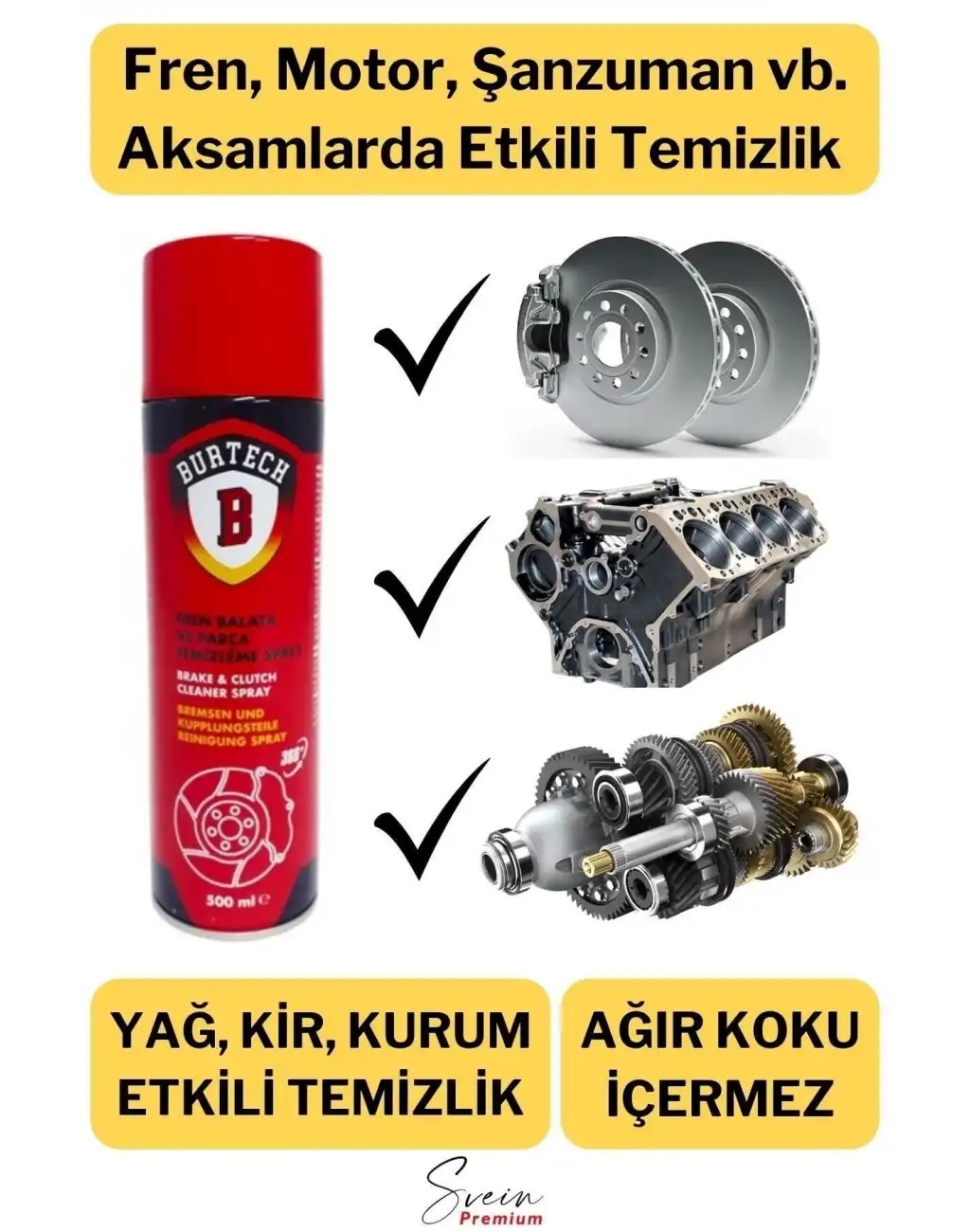 Fren Balata Temizleyici Ve Genel Araç Bakım Parça Toz Yağ Temizleme Spreyi 500 Ml 1 Adet