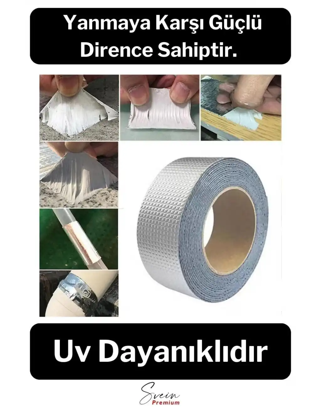 Su Geçirmez Sızdırmaz Alev Geciktirici Dayanıklı Sakız Bant 48 Mm X 2 Mt Alüminyum Tamir Bandı