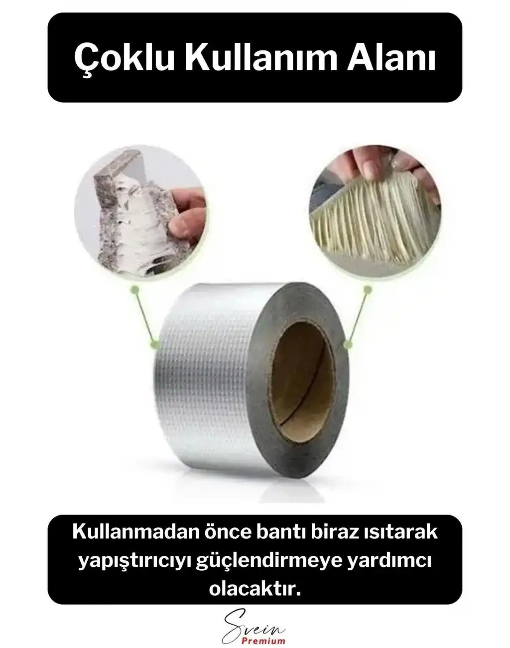 Su Geçirmez Sızdırmaz Alev Geciktirici Dayanıklı Sakız Bant 48 Mm X 2 Mt Alüminyum Tamir Bandı