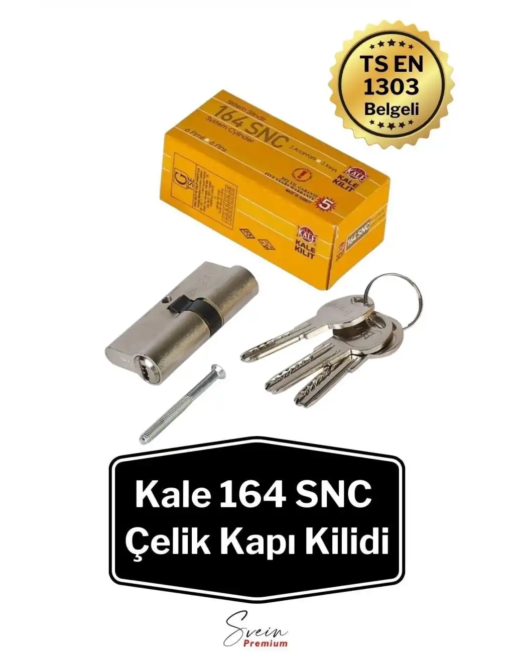 Kale Çelik Kapı Kilidi 164 Snc Bilyalı Barel Sistem Barel Kapı Göbeği Saten PRA-893962-002033