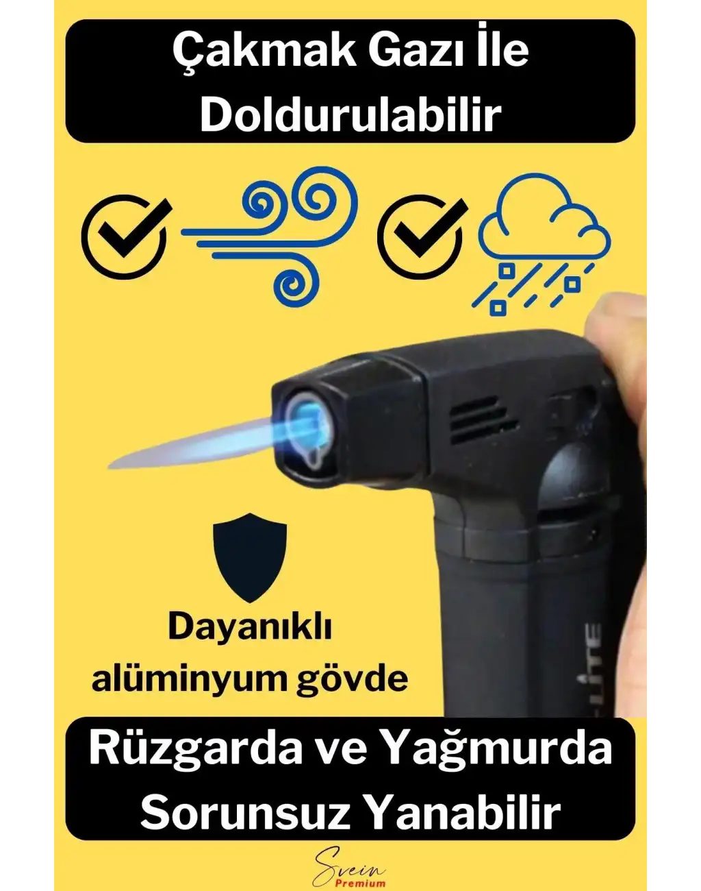 Ayaklı Premium Doldurulabilir Depolu Vantuzlu 1300 Derece Torch Kamp Mangal Piknik Pürmüz Çakmak