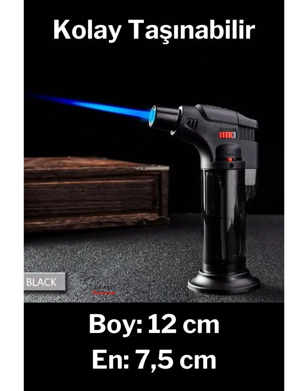 Ayaklı Premium Doldurulabilir Depolu Vantuzlu 1300 Derece Torch Kamp Mangal Piknik Pürmüz Çakmak