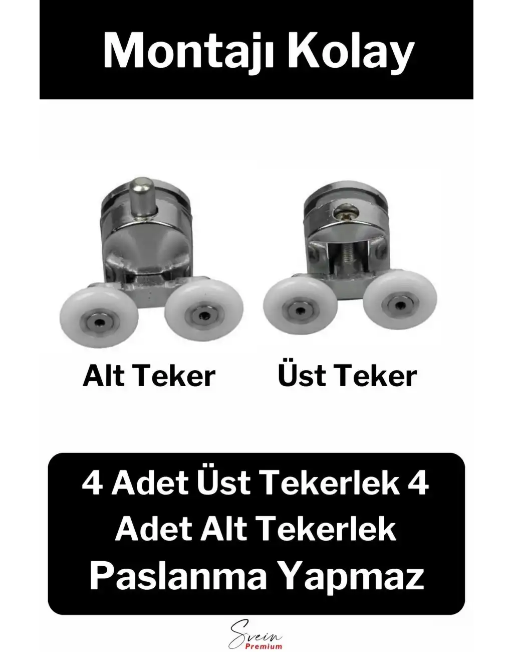 Dayanıklı Duşakabin Tekerleği Alt Üst Sürgülü Cam Kabin Tekeri Rulman Metal Gövdeli 8 li Set