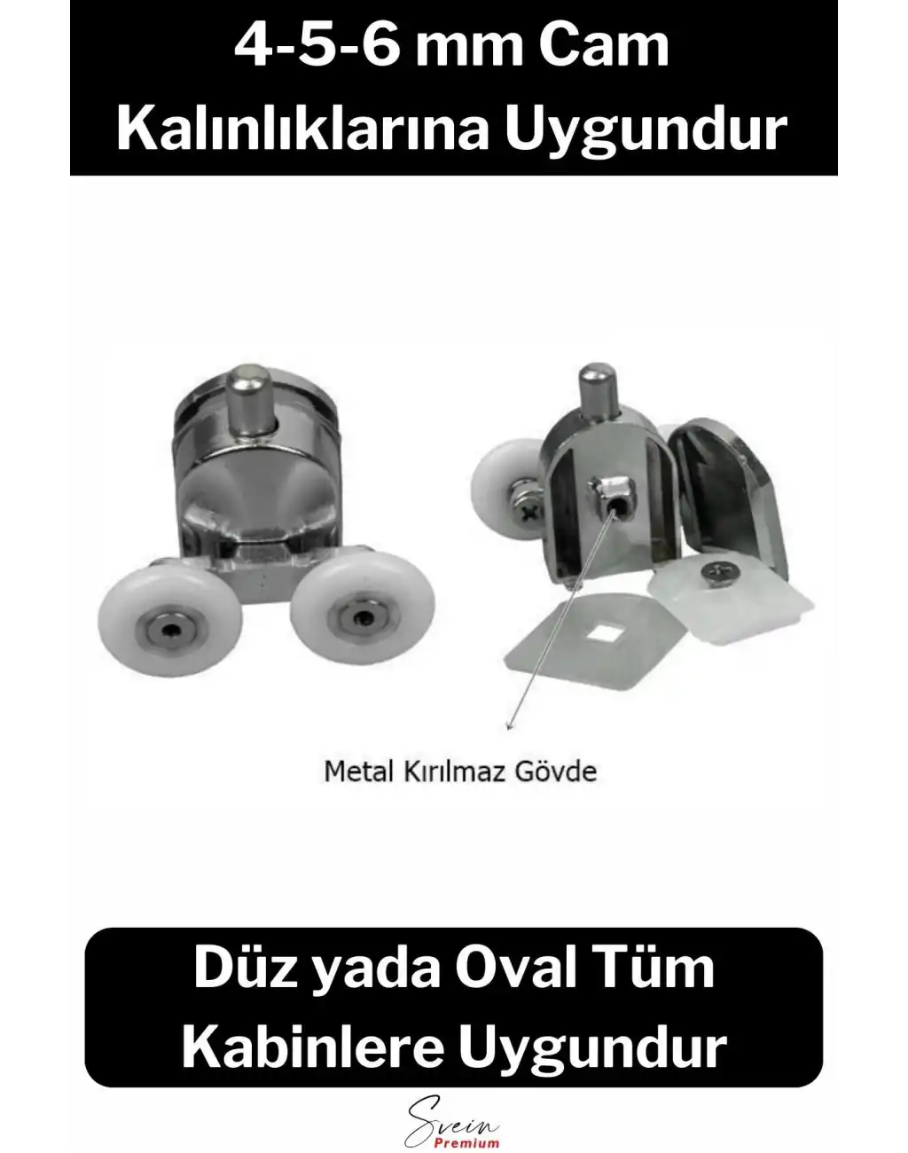 Dayanıklı Duşakabin Tekerleği Alt Üst Sürgülü Cam Kabin Tekeri Rulman Metal Gövdeli 8 li Set