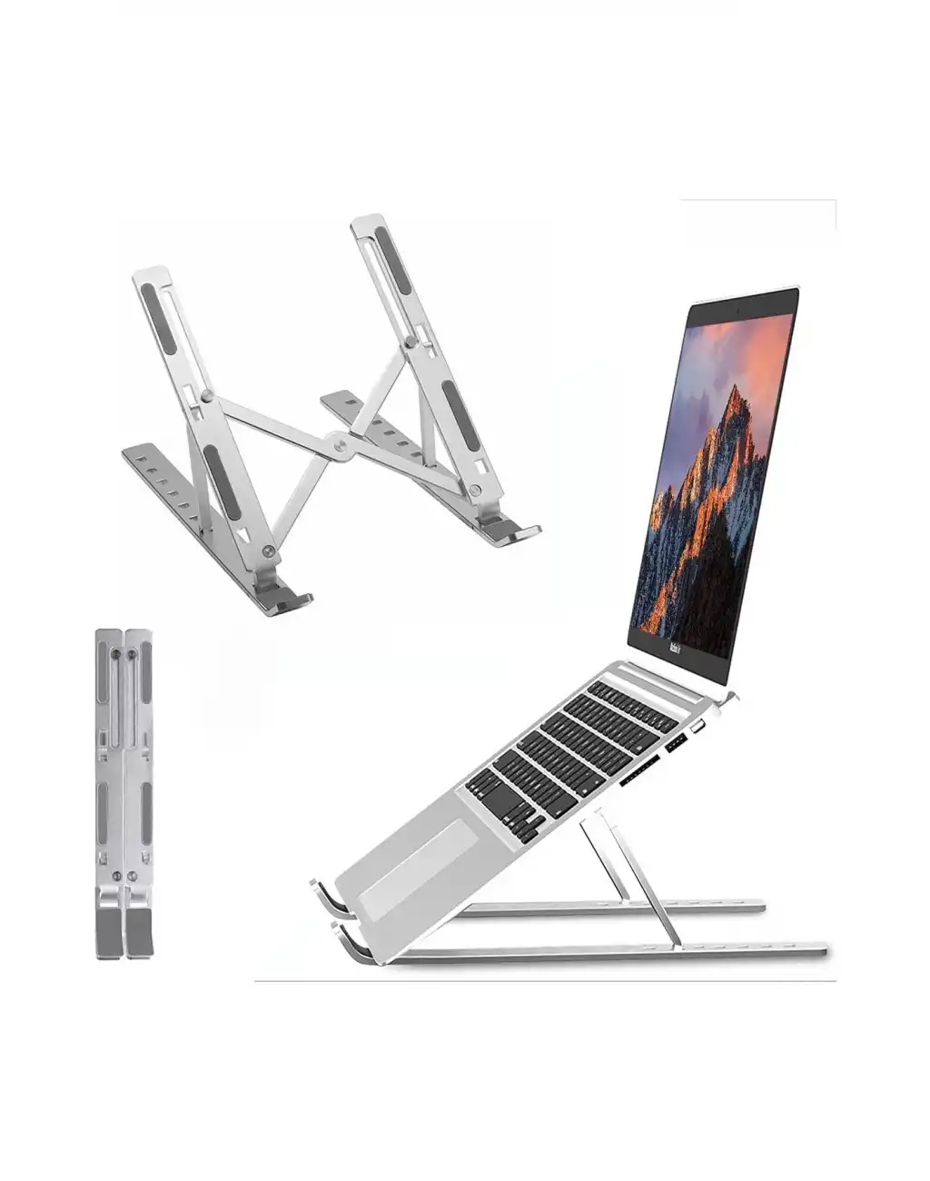 Taşınabilir Katlanır Kaymaz Ayarlı Metal Notebook Dizüstü Bilgisayar Yükseltici Laptop Standı