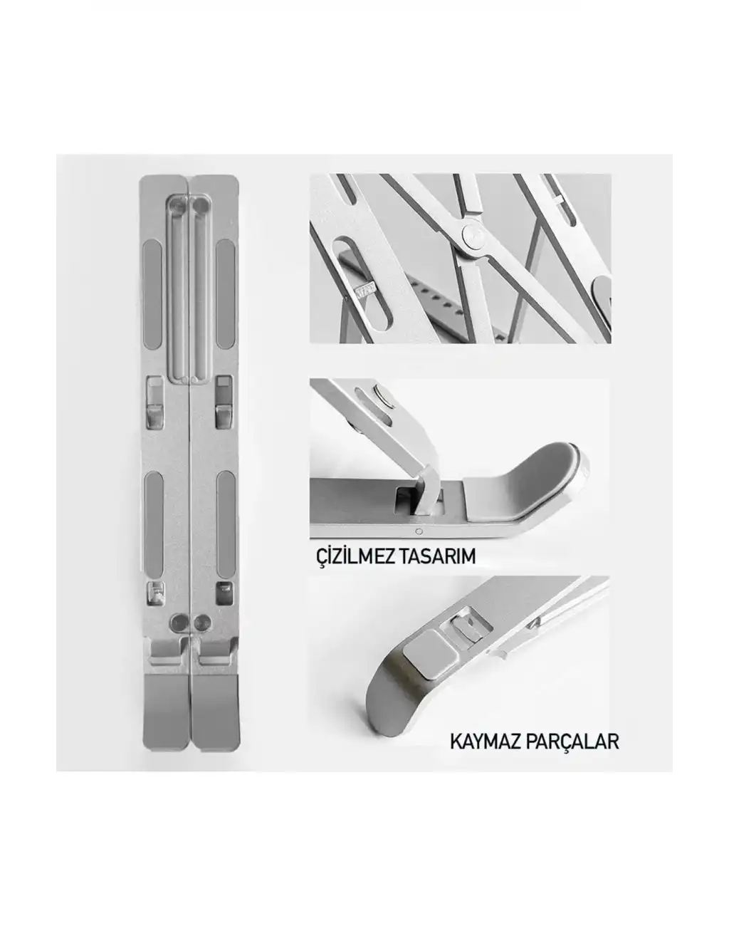 Taşınabilir Katlanır Kaymaz Ayarlı Metal Notebook Dizüstü Bilgisayar Yükseltici Laptop Standı