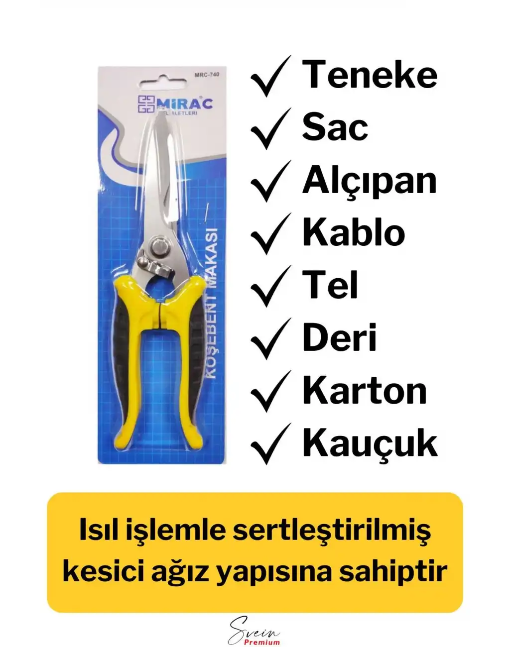 Çok Amaçlı Keskin Uçlu Paslanmaz Çelik Ağızlı Yaylı Teneke Köşebent Makası Alçıpan Makas 20 cm