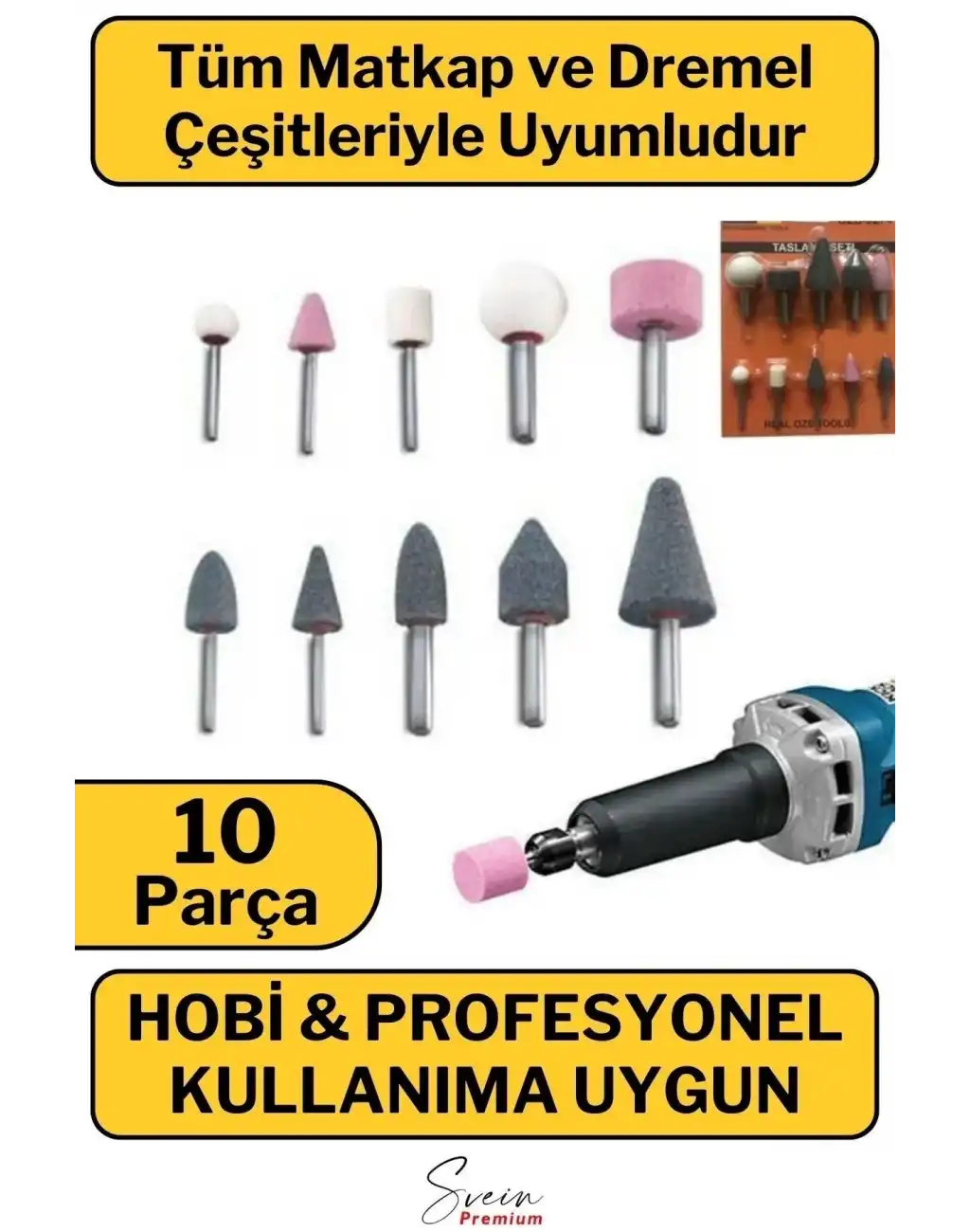 Hobi Gravür Dremel Taşlama Ucu Mini Metal Ahşap Oyma Seti Parlatma Çapak Alma 10 Parça Matkap Uyumlu