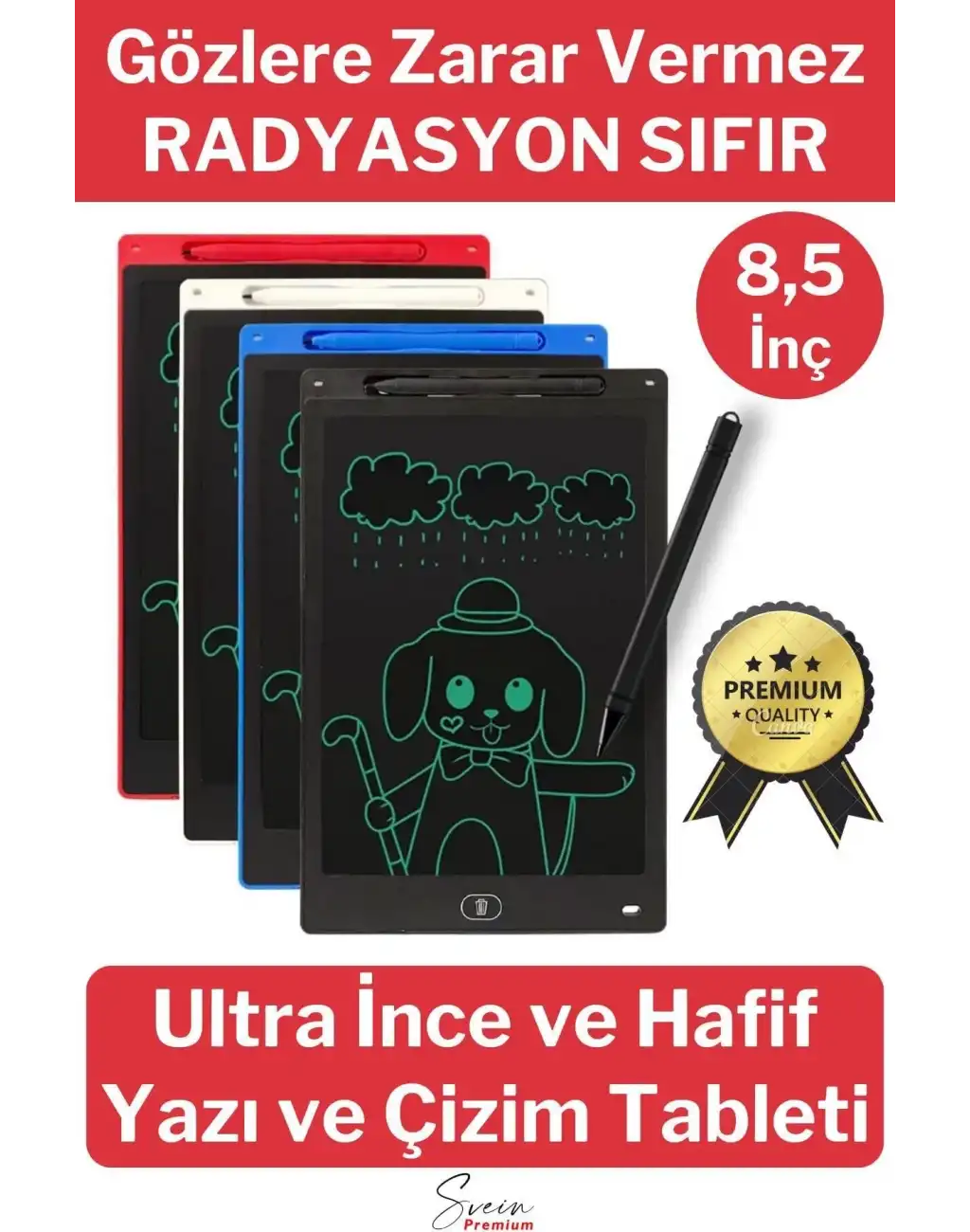 8,5 Inç Writing Lcd Grafik Dijital Kalemli Çizim Tableti Silinebilir Not Yazma Eğitim Yazı Tahtası