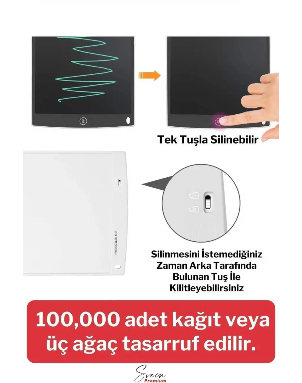 8,5 Inç Writing Lcd Grafik Dijital Kalemli Çizim Tableti Silinebilir Not Yazma Eğitim Yazı Tahtası