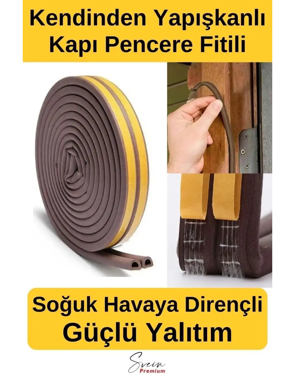 #Fitil Kapı Ve Pencere Soğuk Izolasyon Bandı Fitili Kendinden Yapışkanlı Kauçuk Yalıtım Bant 2x10 = 20 Mt