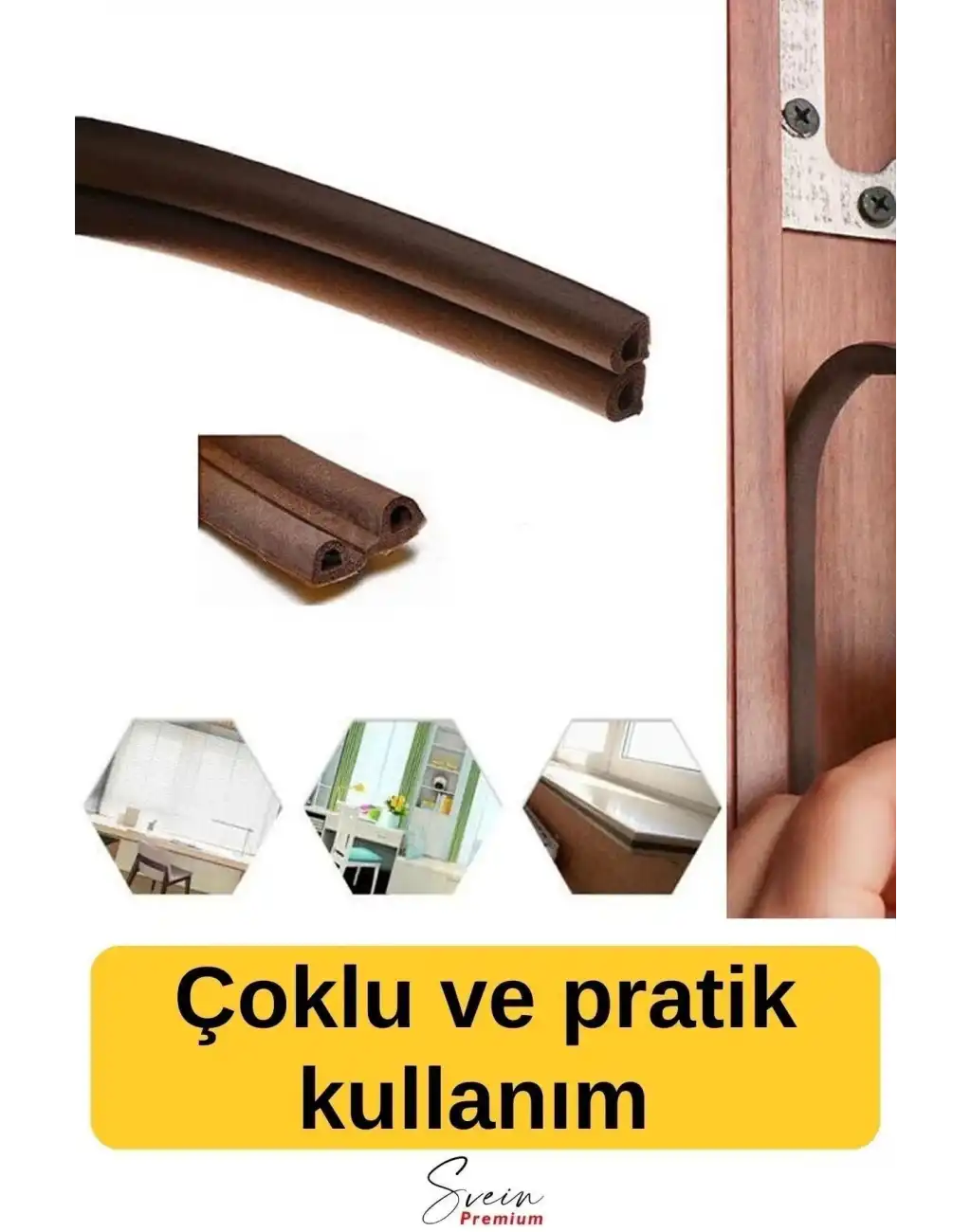 #Fitil Kapı Ve Pencere Soğuk Izolasyon Bandı Fitili Kendinden Yapışkanlı Kauçuk Yalıtım Bant 2x10 = 20 Mt