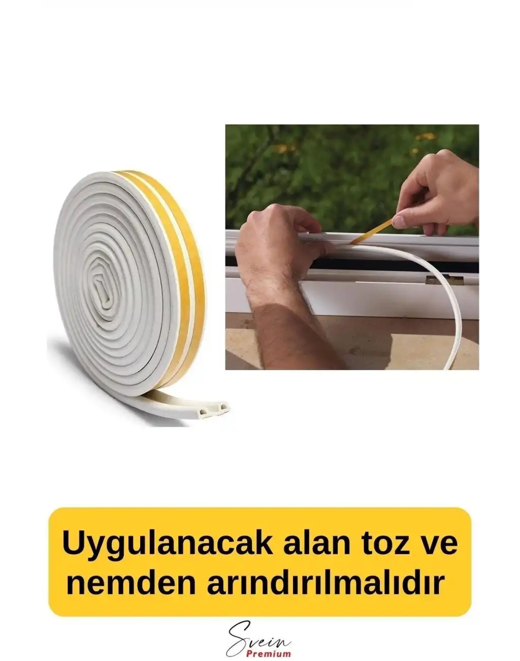 #Fitil Kapı Ve Pencere Soğuk Izolasyon Bandı Fitili Kendinden Yapışkanlı Kauçuk Yalıtım Bant 2x10 = 20 Mt
