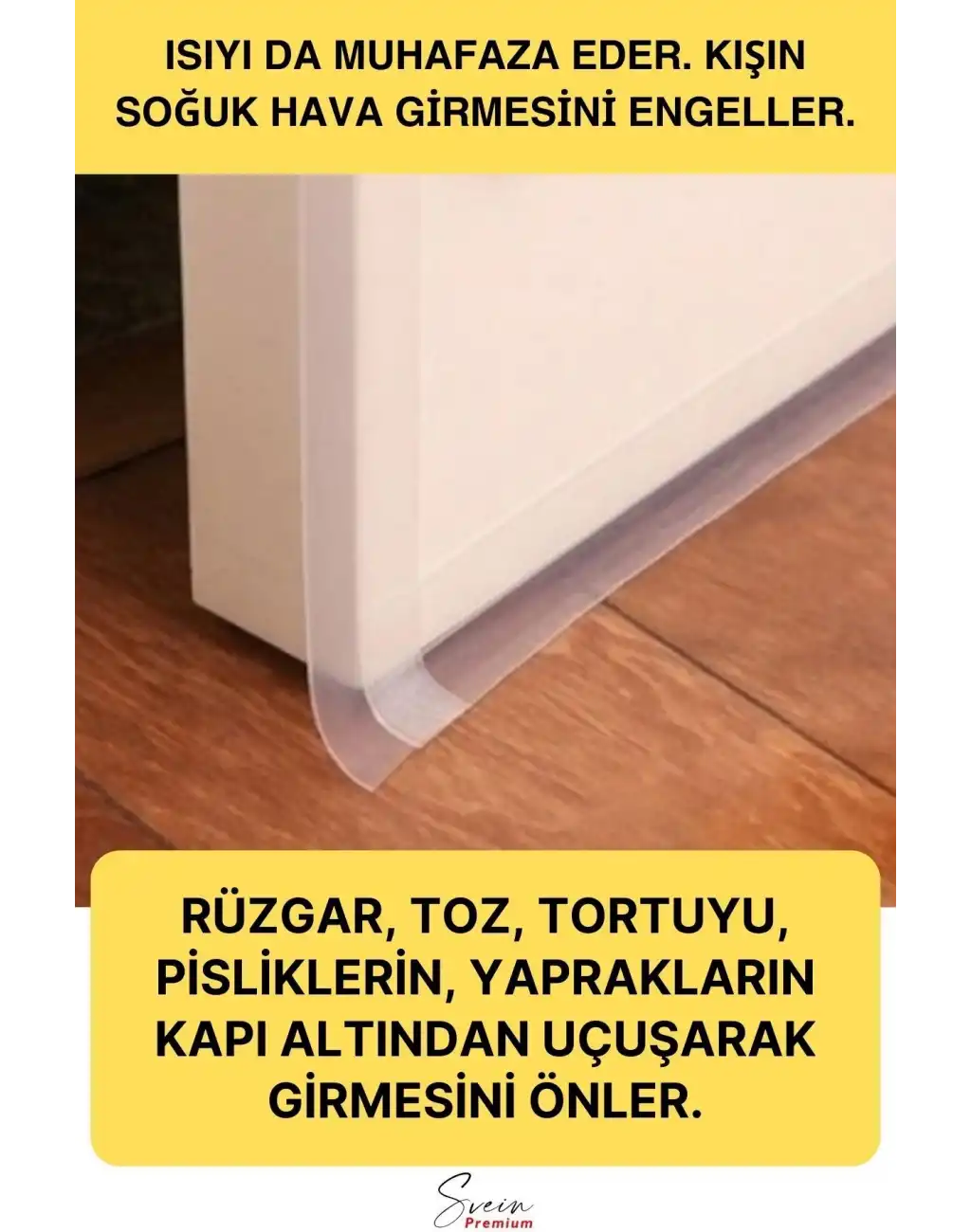 Rüzgar Ses Toz Böcek Önleyici Kapı Altı Isı Yalıtım Soğuk Kesici Şerit Bant Şeffaf 40 Mm X 3 Mt