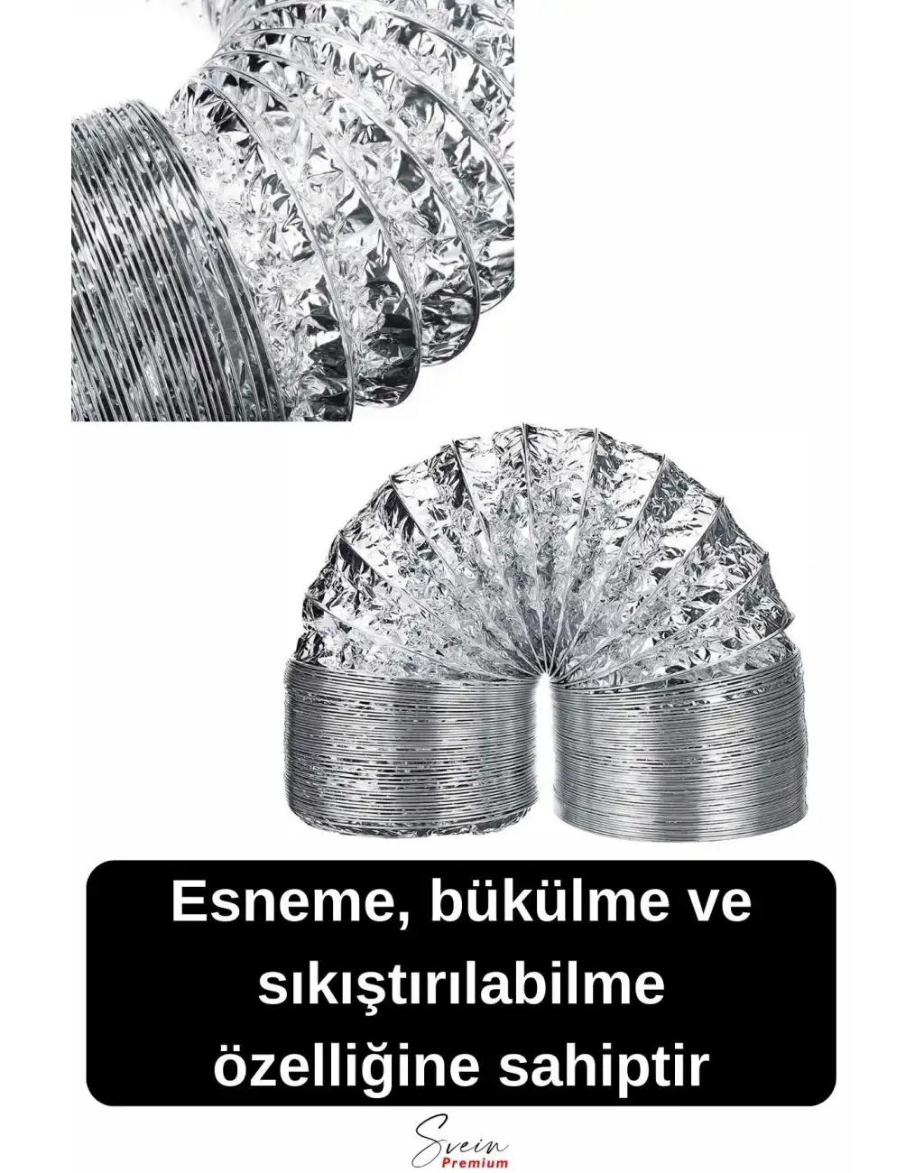 #HavalandırmaBorusu Alüminyum Kopmaz Yırtılmaz Ankastre Baca Aspiratör Davlumbaz Şofben Havalandırma Borusu 2 mt 127 mm