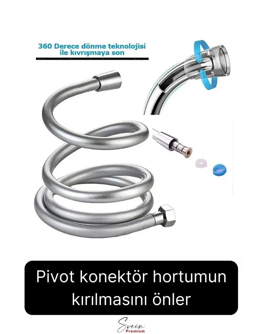 Gümüş Dayanıklı Esnek Kırılmaz Çatlamaz Patlamaz Sızdırmaz Pvc Banyo Duş Musluk Hortumu 1,5 Metre