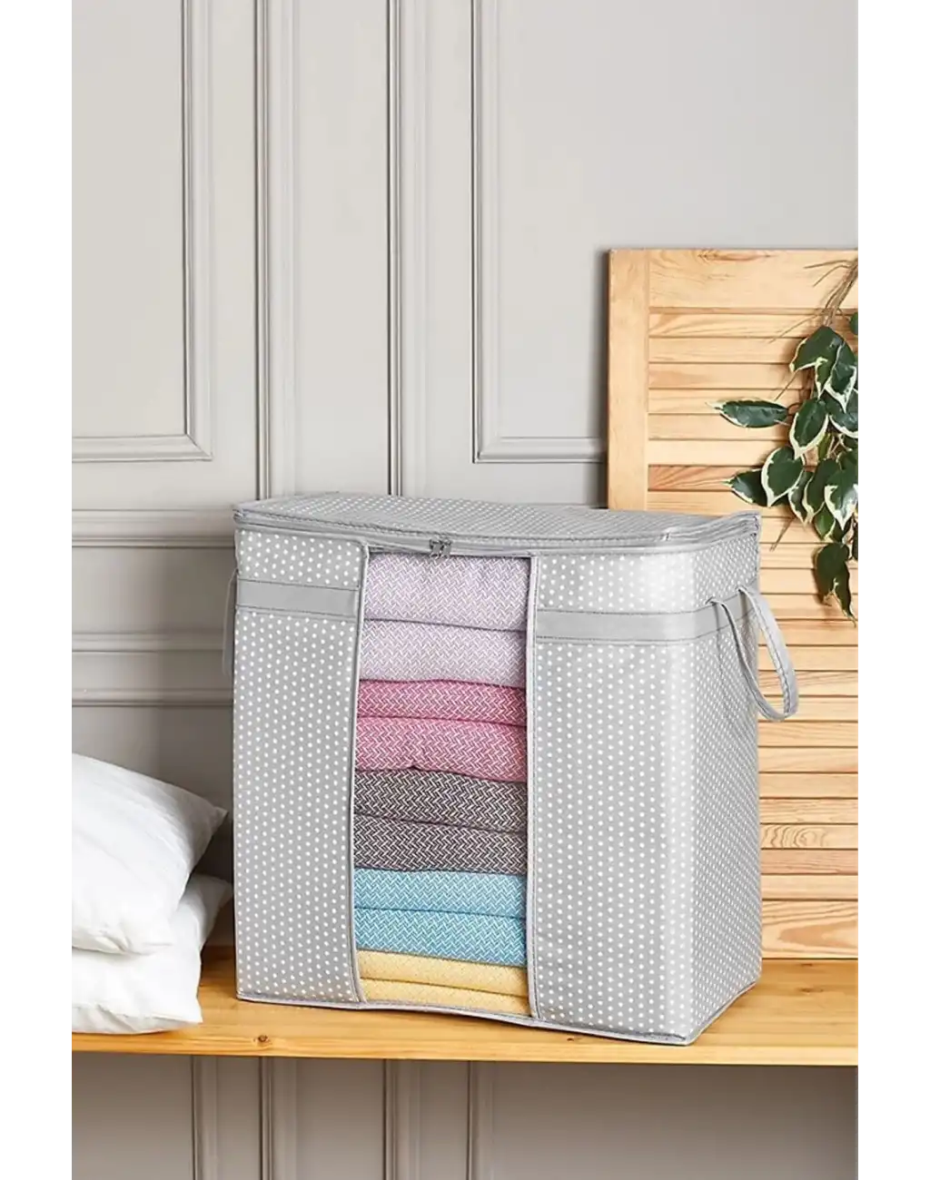 Premium Pencereli Saklama Çantası Geniş Büyük Boy Fermuarlı Sökülmez Yırtılmaz Şeffaf Kulplu Hurç