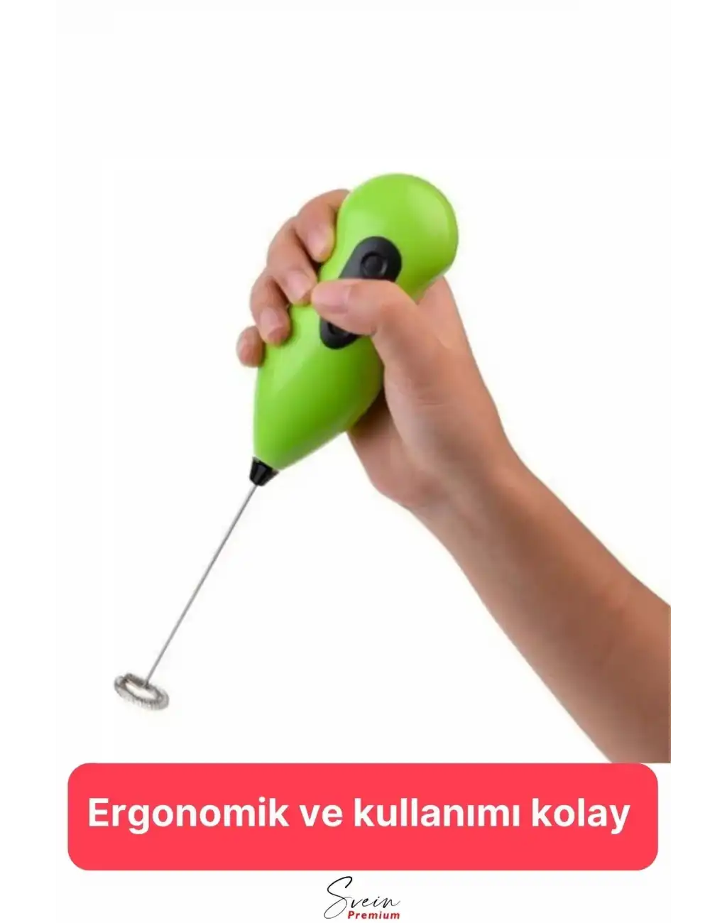 Kahve Süt Köpürtücü Cappuccino Yumurta Sos Krema Çırpıcı Çelik Uçlu Pratik Pilli Mini Karıştırıcı