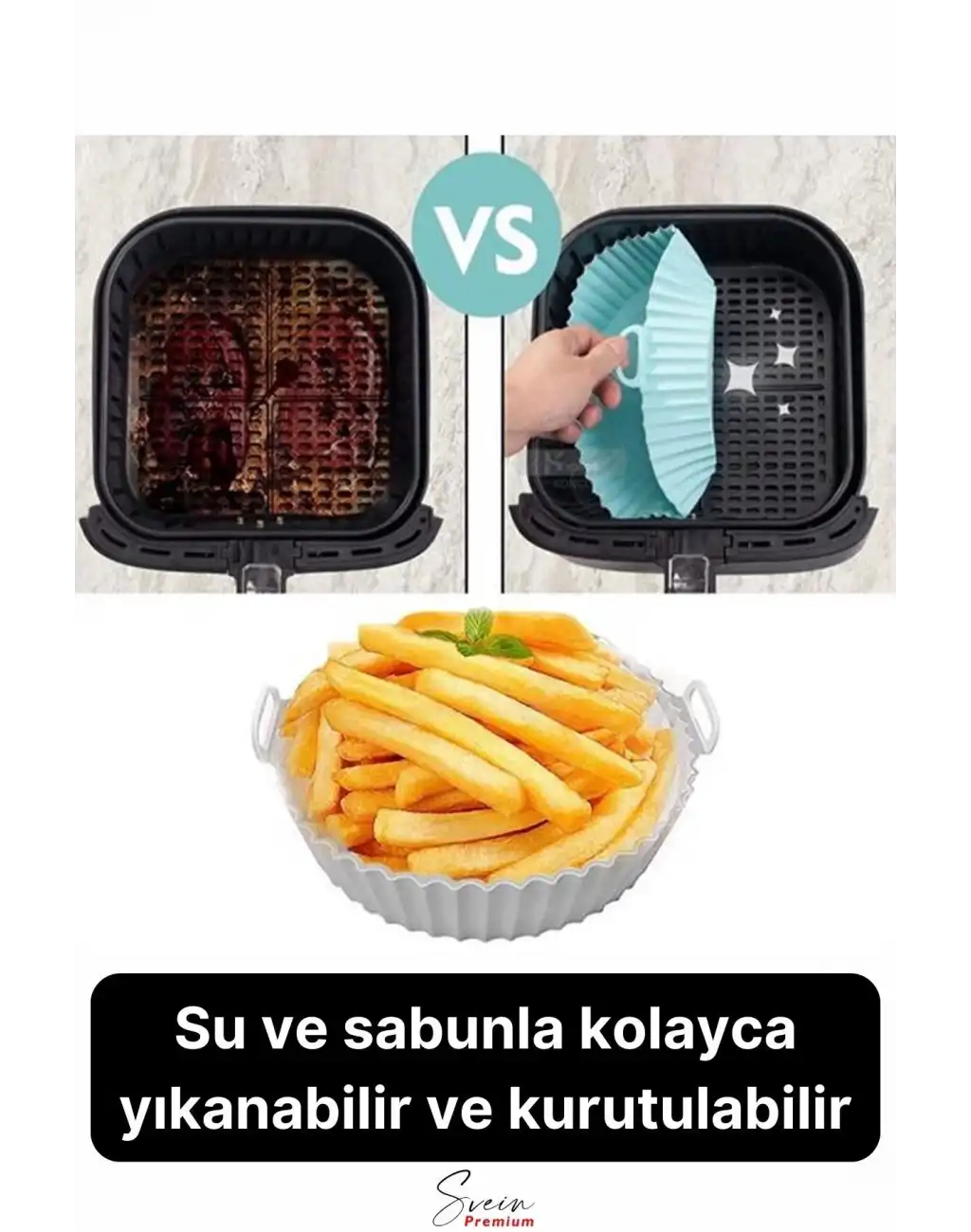 Isıya Dayanıklı Esnek Yıkanılabilir Yapışmaz Silikon Fırın Ve Airfryer Yuvarlak Model Pişirme Matı