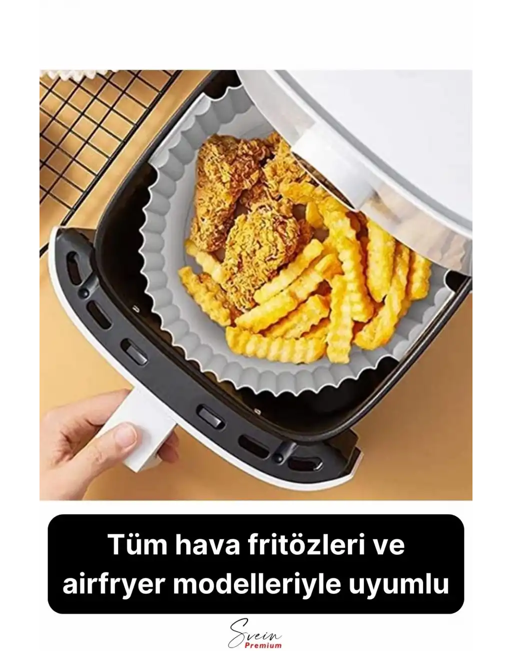 Isıya Dayanıklı Esnek Yıkanılabilir Yapışmaz Silikon Fırın Ve Airfryer Yuvarlak Model Pişirme Matı