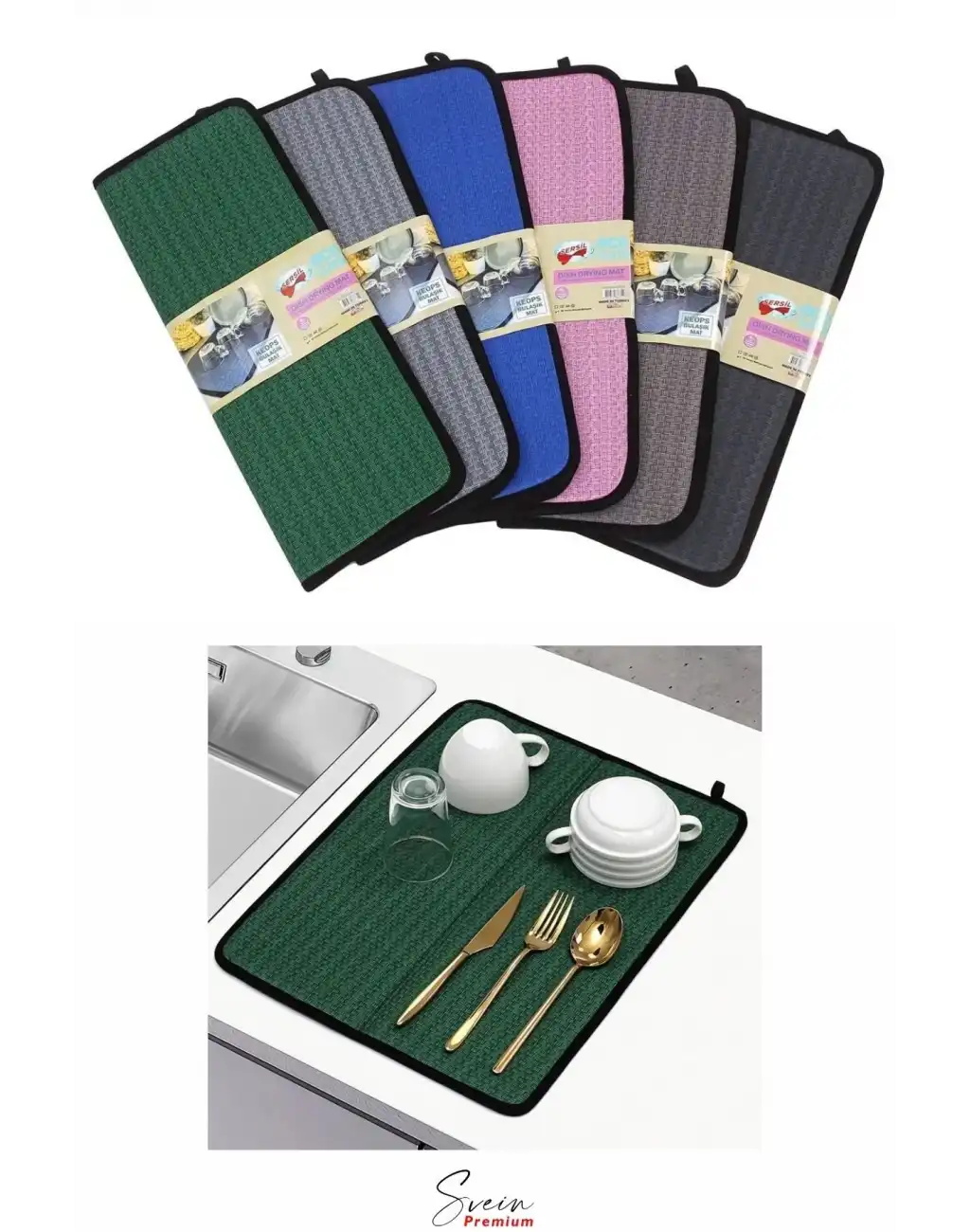 Tezgah Üstü Mikrofiber Bulaşık Matı Koku Yapmaz Kaymaz Ultra Emici Nano Kurutma Pedi Örtüsü 45x35 cm