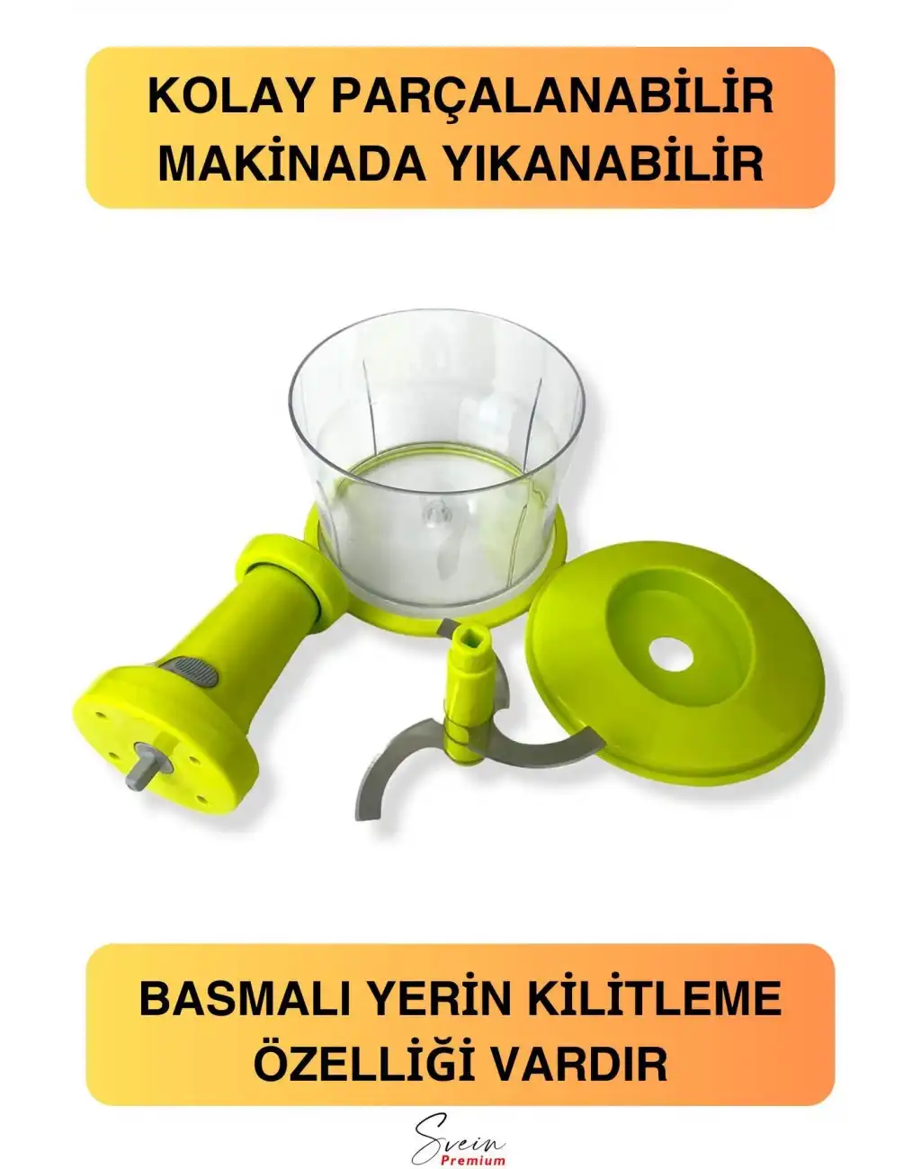 Paslanmaz Çelik Bıçaklı El Robotu Pratik Taşınabilir Basmalı El Blender Soğan Sebze Meyve Doğrayıcı