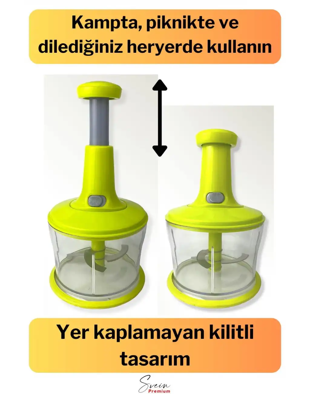 Paslanmaz Çelik Bıçaklı El Robotu Pratik Taşınabilir Basmalı El Blender Soğan Sebze Meyve Doğrayıcı