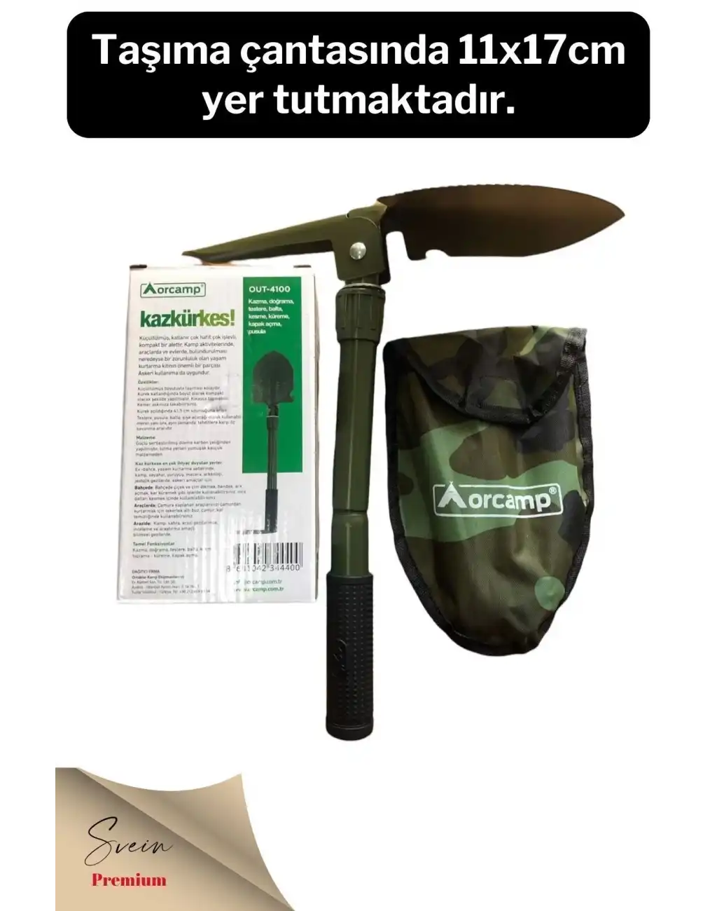 Profesyonel Çelik Katlanır Taşınabilir Pratik Fonksiyonel Kamp Kazma Kürek ve Kesme Aleti Seti