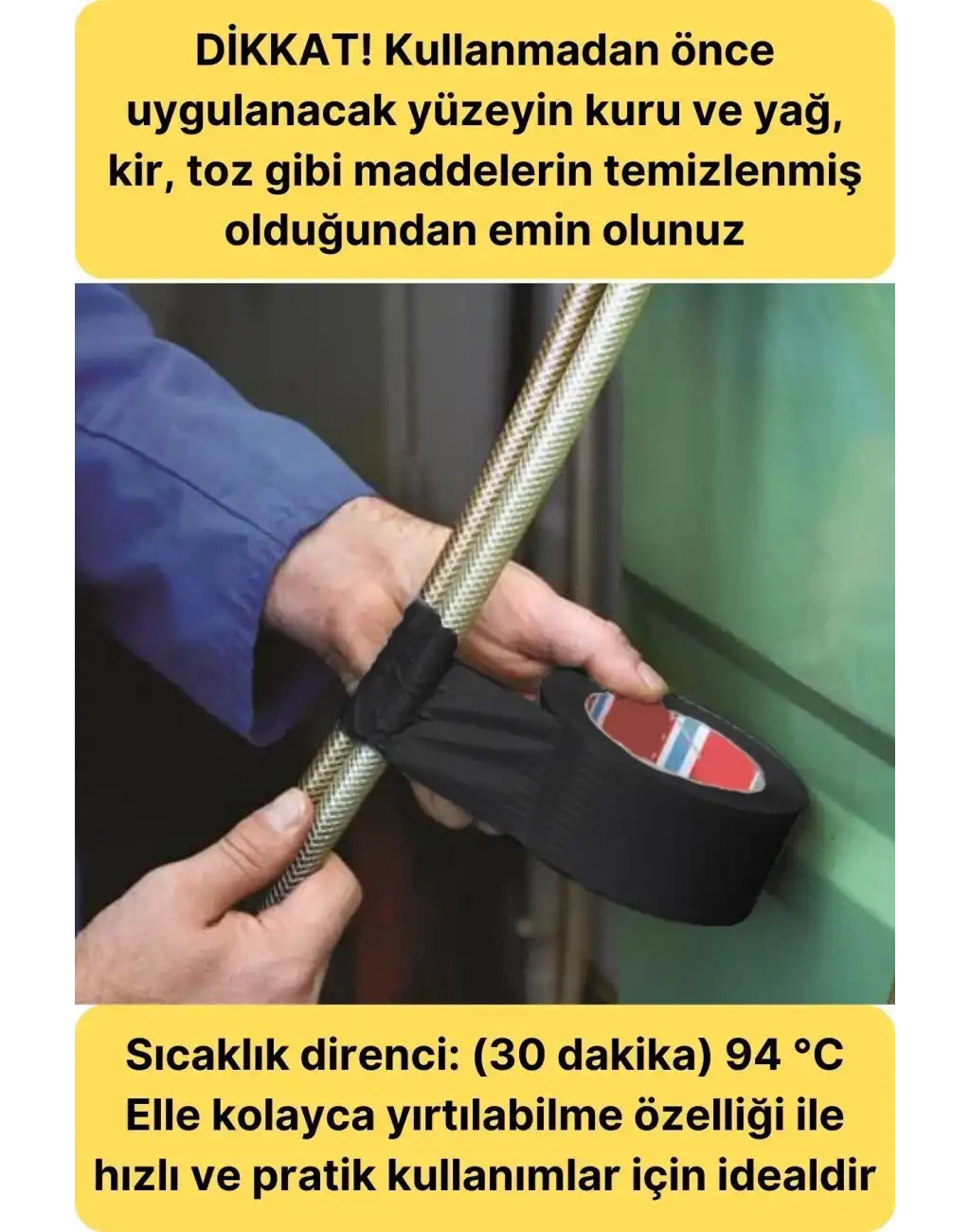 Çok Amaçlı Su Geçirmez Sızdırmaz Dayanıklı Boru Çatlak Onarım İzolasyon Siyah Tamir Bandı 48mm 10mt