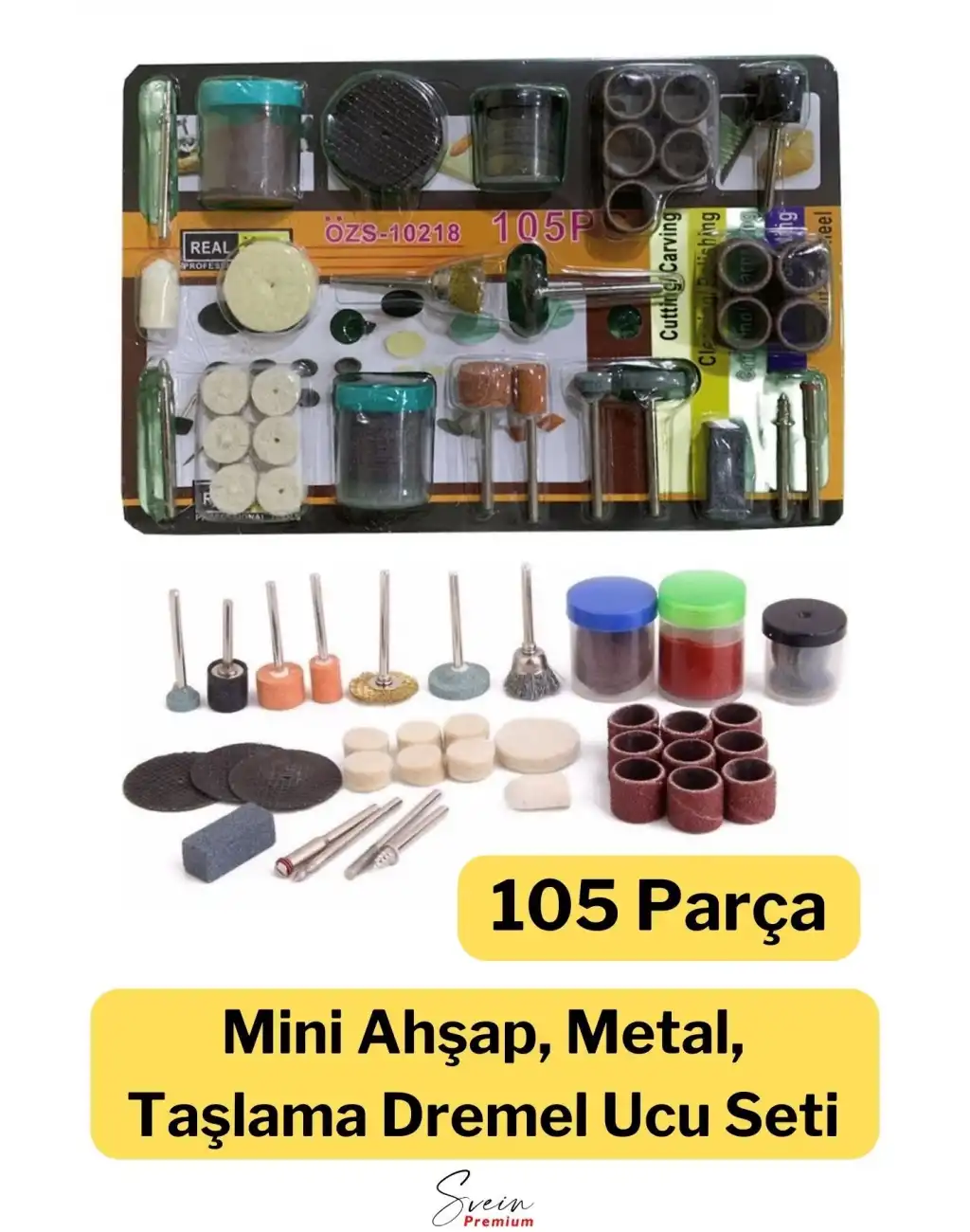 Hobi Gravür Dremel Taşlama Ucu Mini Metal Ahşap Oyma Seti Parlatma Çapak Alma 105 Parça Kalıpçı Seti