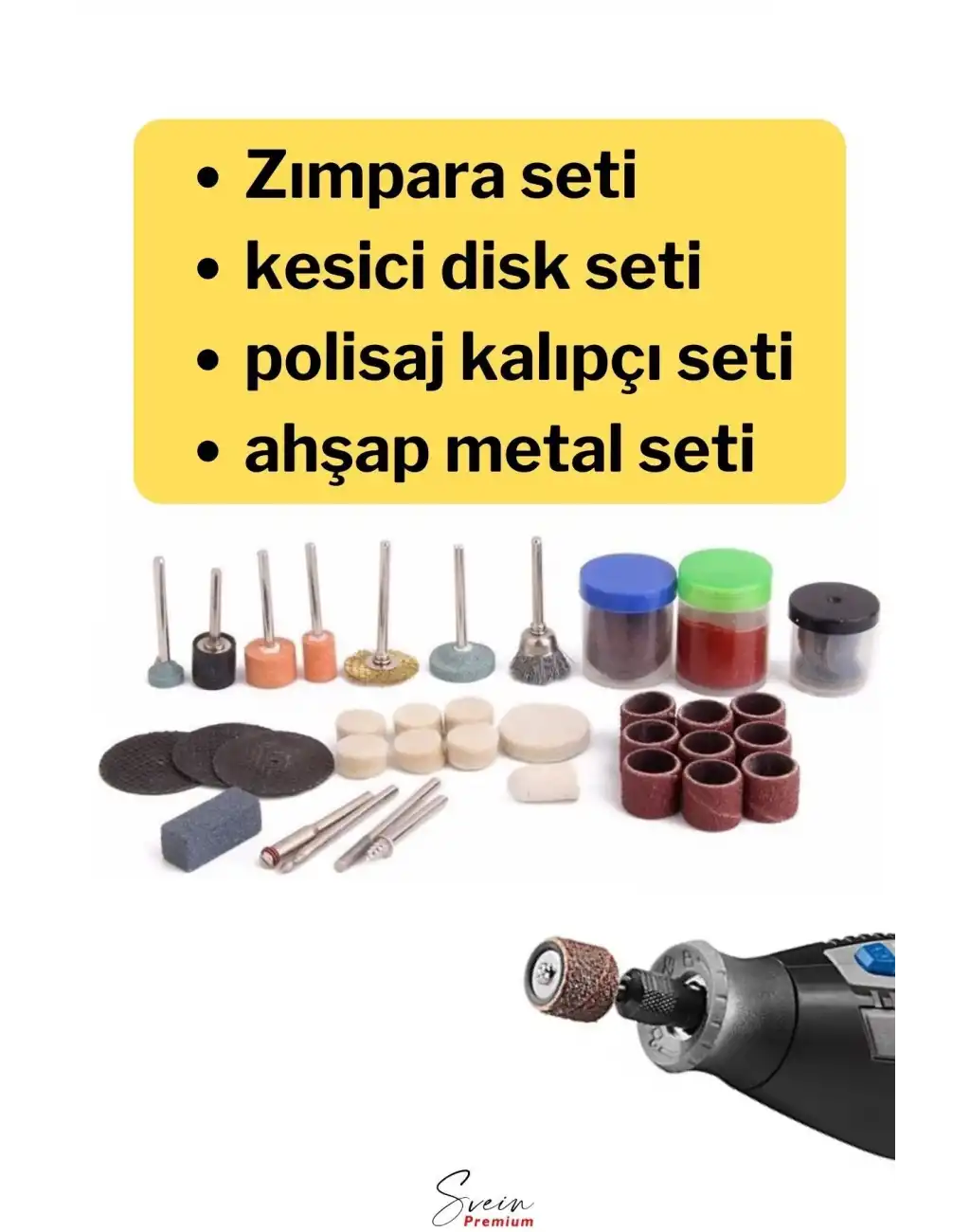 Hobi Gravür Dremel Taşlama Ucu Mini Metal Ahşap Oyma Seti Parlatma Çapak Alma 105 Parça Kalıpçı Seti