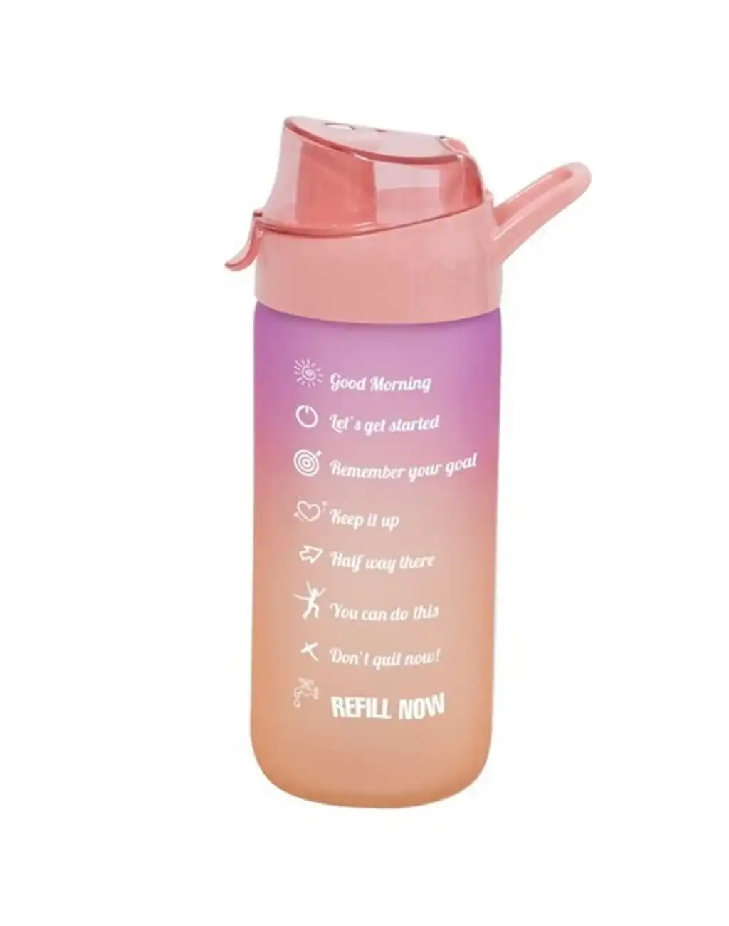 Motivasyonel Cam Su Şişesi Çift Renkli Kapaklı Sızdırmaz Akıtmaz Sporcu Suluk Bpa İçermez 500 ml