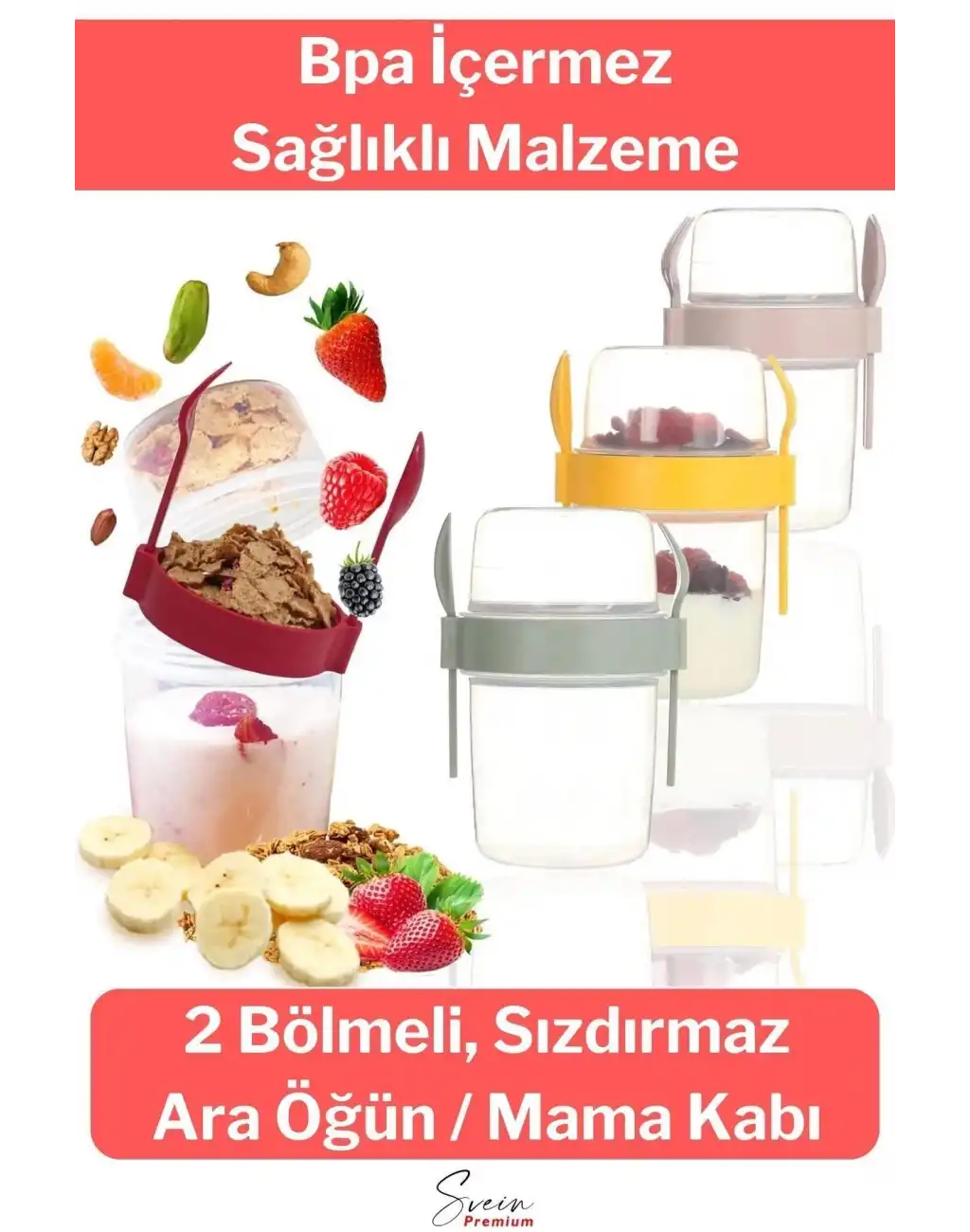 Saklama Kabı Kapaklı Erzak Beslenme Çantası Detox Müsli Diyet Kabı Çok Renkli Container 650 ml