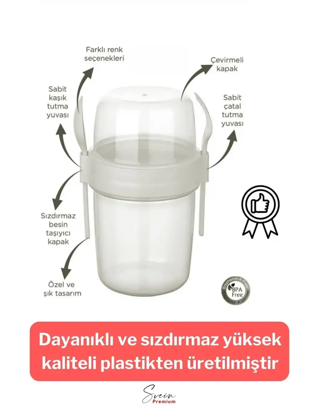 Saklama Kabı Kapaklı Erzak Beslenme Çantası Detox Müsli Diyet Kabı Çok Renkli Container 650 ml