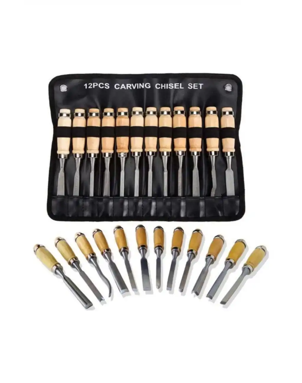 12 Parça Ahşap Oyma Iskarpela Set Profesyonel Taş Seramik Tahta Hobi Gravür Keskin Bıçak Takımı