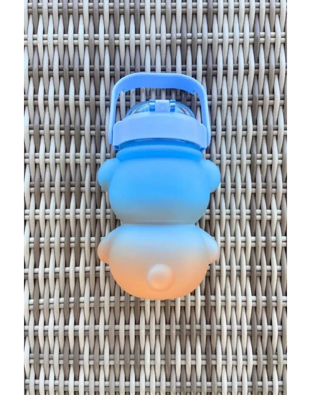 Pipetli Kapaklı Sevimli Ayıcık Suluk Matara Smile Sızdırmaz Dayanıklı Bpa İçermez Okul Çocuk Matara