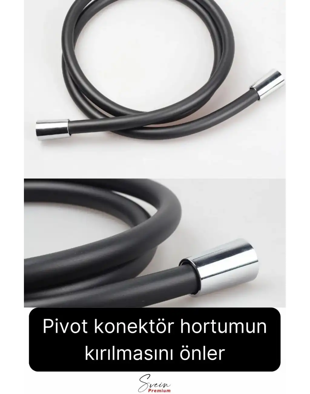 Siyah Dayanıklı Esnek Kırılmaz Çatlamaz Patlamaz Sızdırmaz Pvc Banyo Duş Musluk Hortumu 1,5 Metre