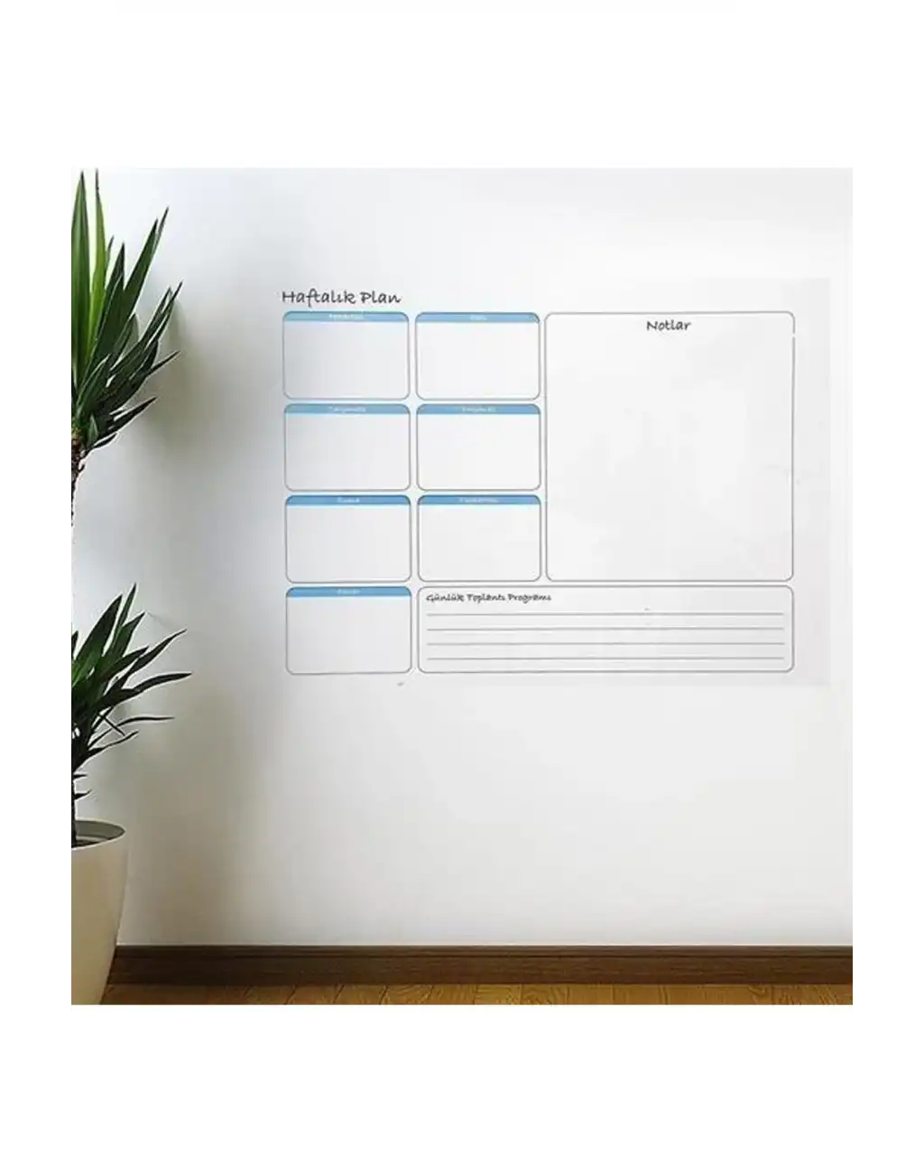 Kendinden Yapışkanlı Tutunabilen Haftalık Planlayıcı Manyetik Duvar Stickerı Takvim 100x60 cm