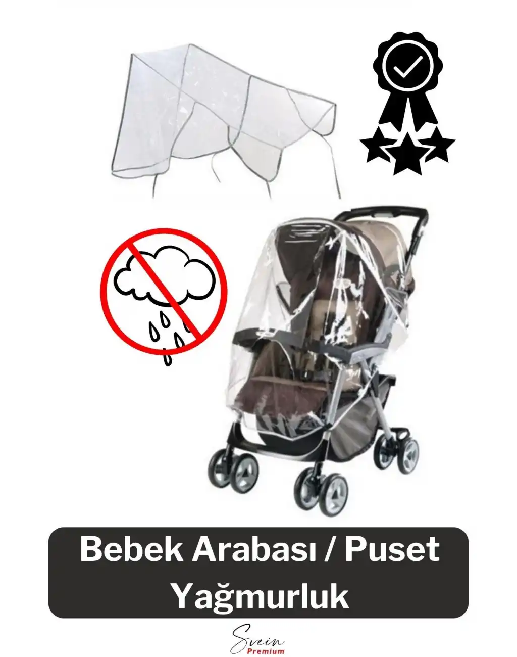 Premium Bebek Arabası Puset Şeffaf Yağmurluk Rüzgar Engelleyici Koruyucu Muşamba Örtü Dayanıklı