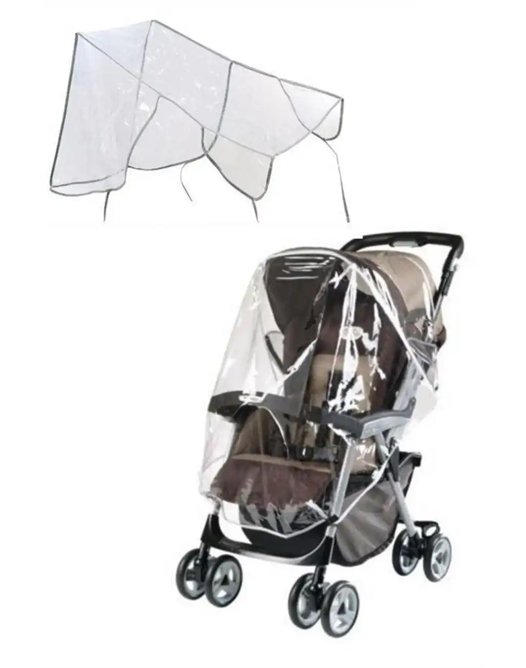 Premium Bebek Arabası Puset Şeffaf Yağmurluk Rüzgar Engelleyici Koruyucu Muşamba Örtü Dayanıklı